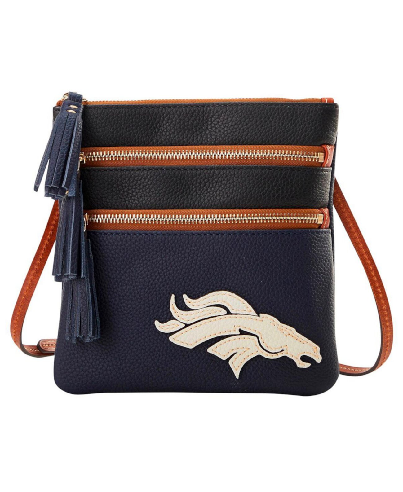 Denver Broncos Infield Triple Zip Crossbody Purse Dooney & Bourke