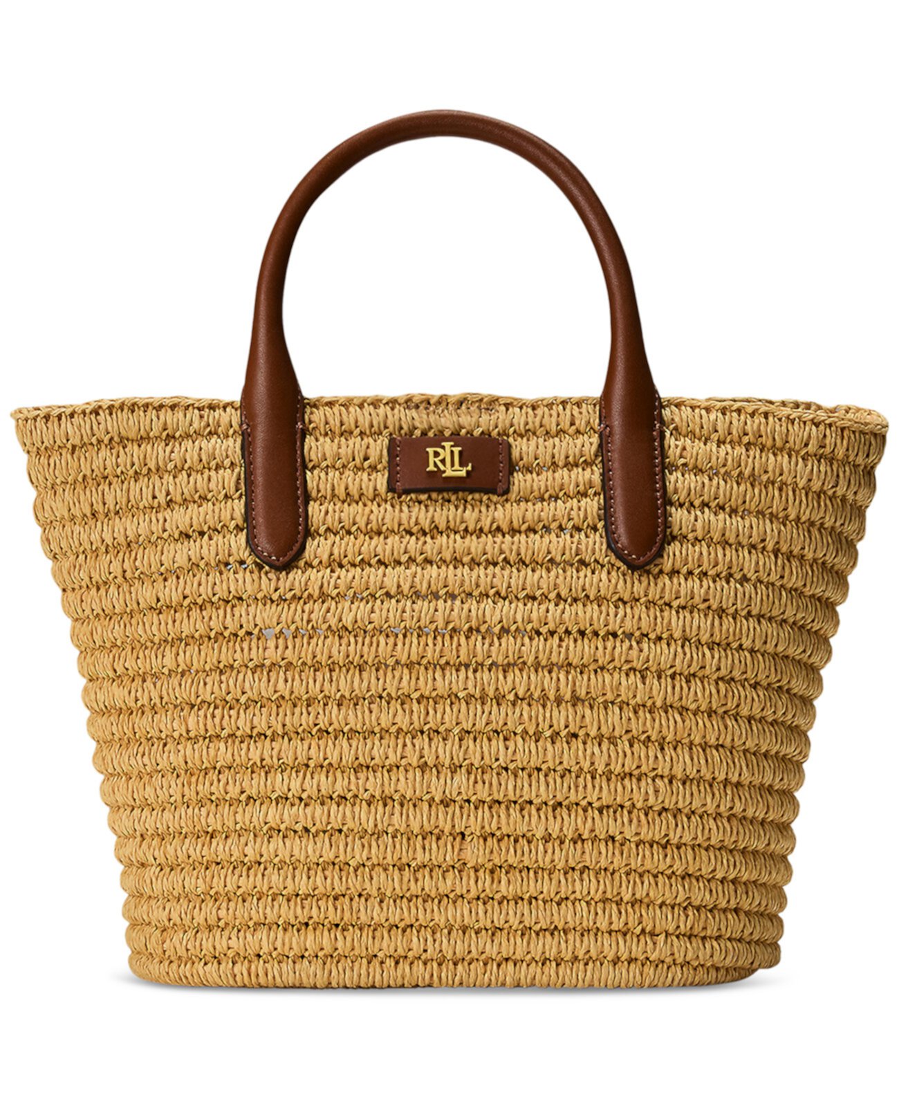 Woven Straw Medium Brie Tote Bag LAUREN Ralph Lauren