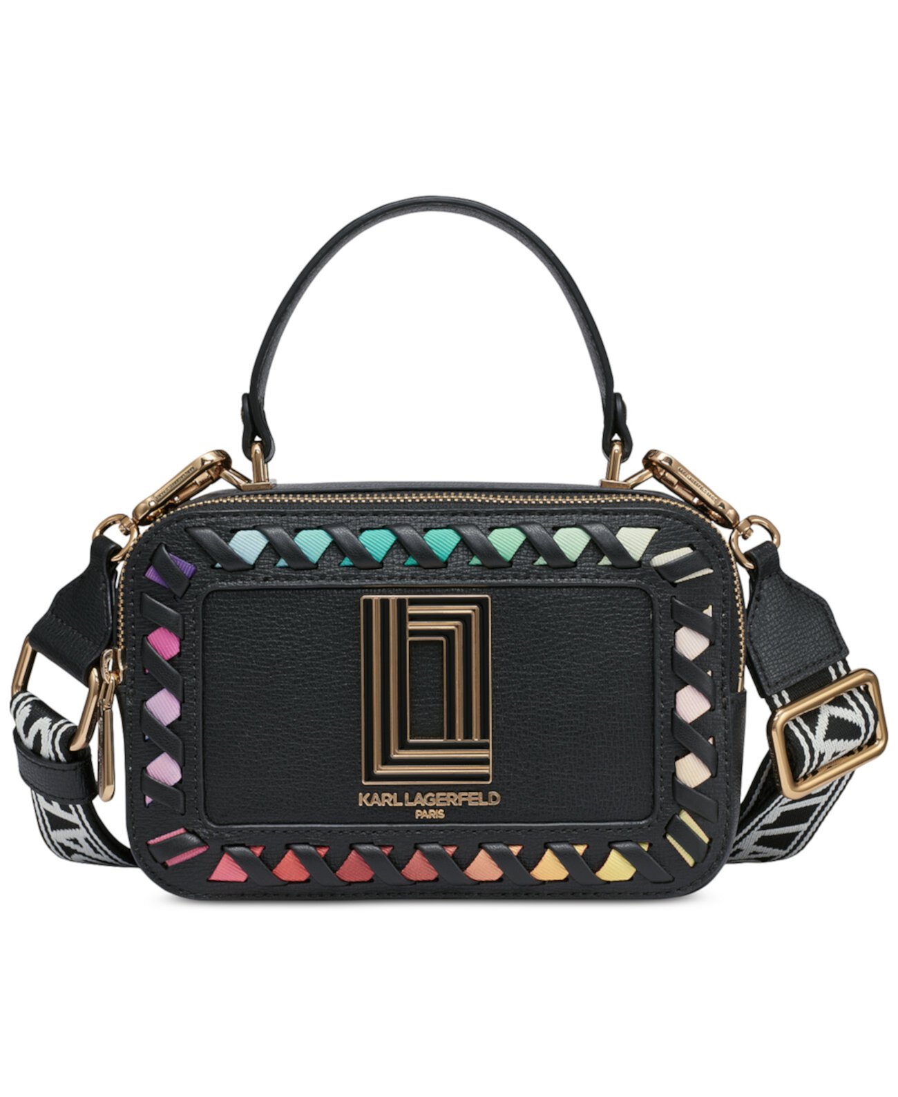 Simone Small Coated Leather Rainbow Lunchbox Crossbody Karl Lagerfeld Paris