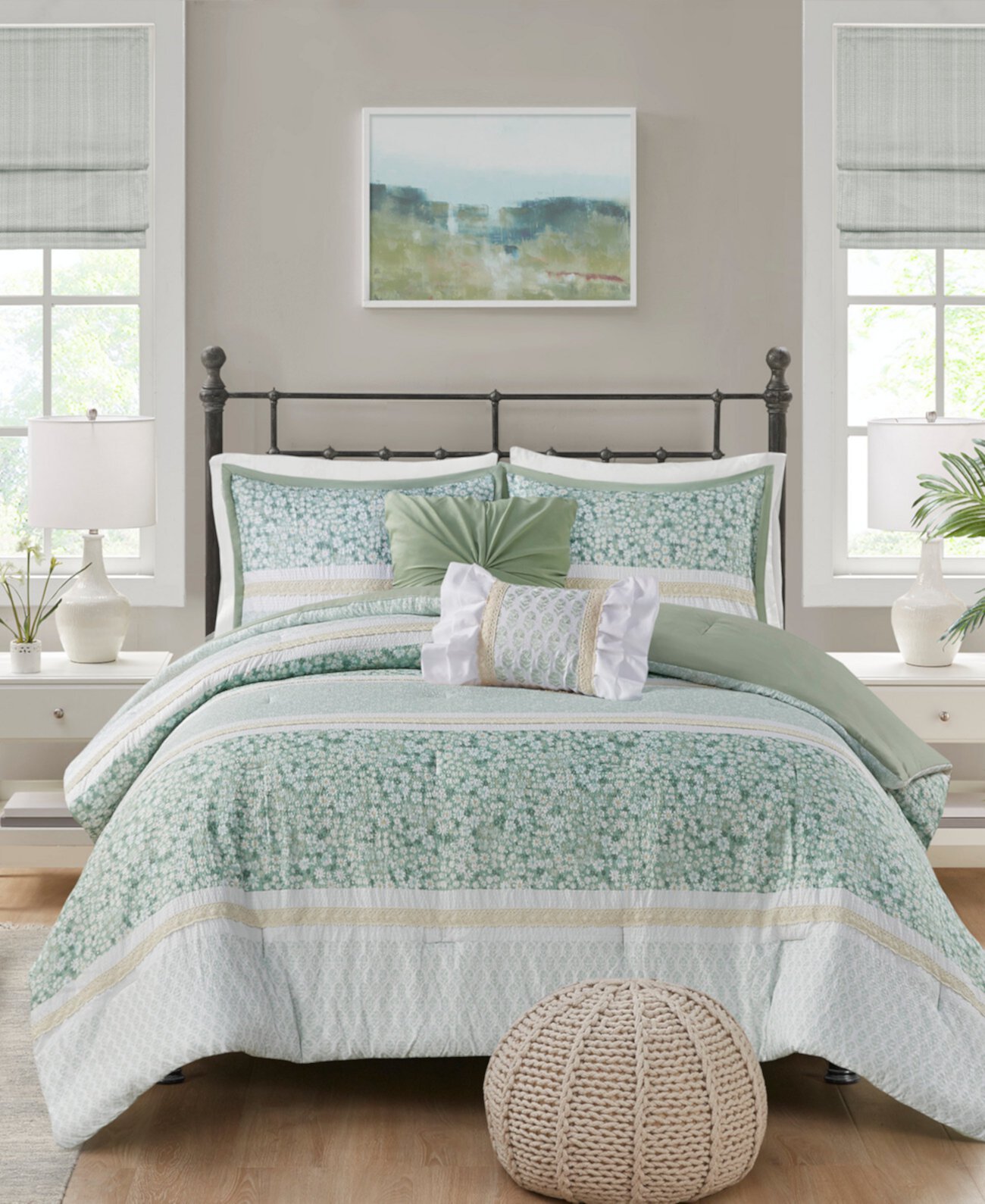 Caralie Seersucker 5-Pc. Comforter Set, Full/Queen Madison Park