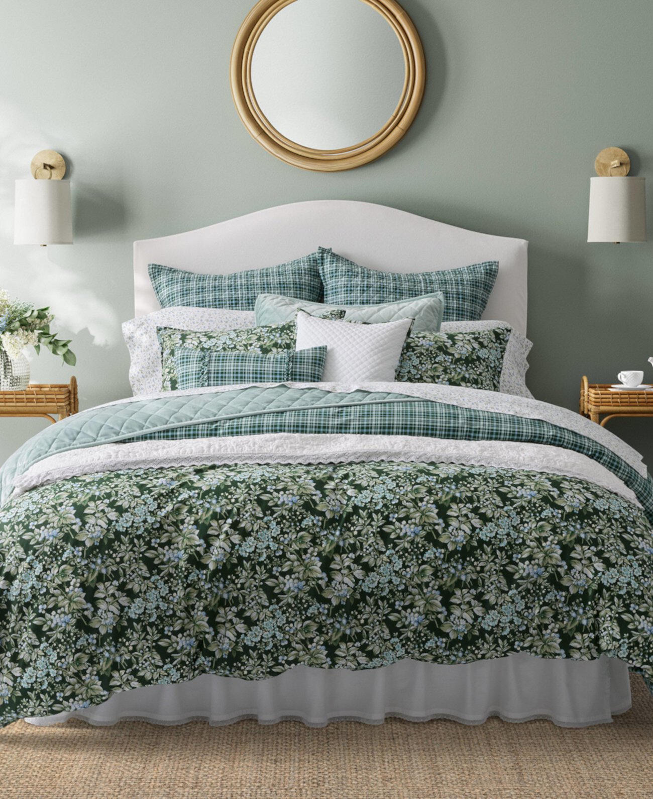 Bramble Floral Cotton Reversible 7 Piece Comforter Set, King Macy's