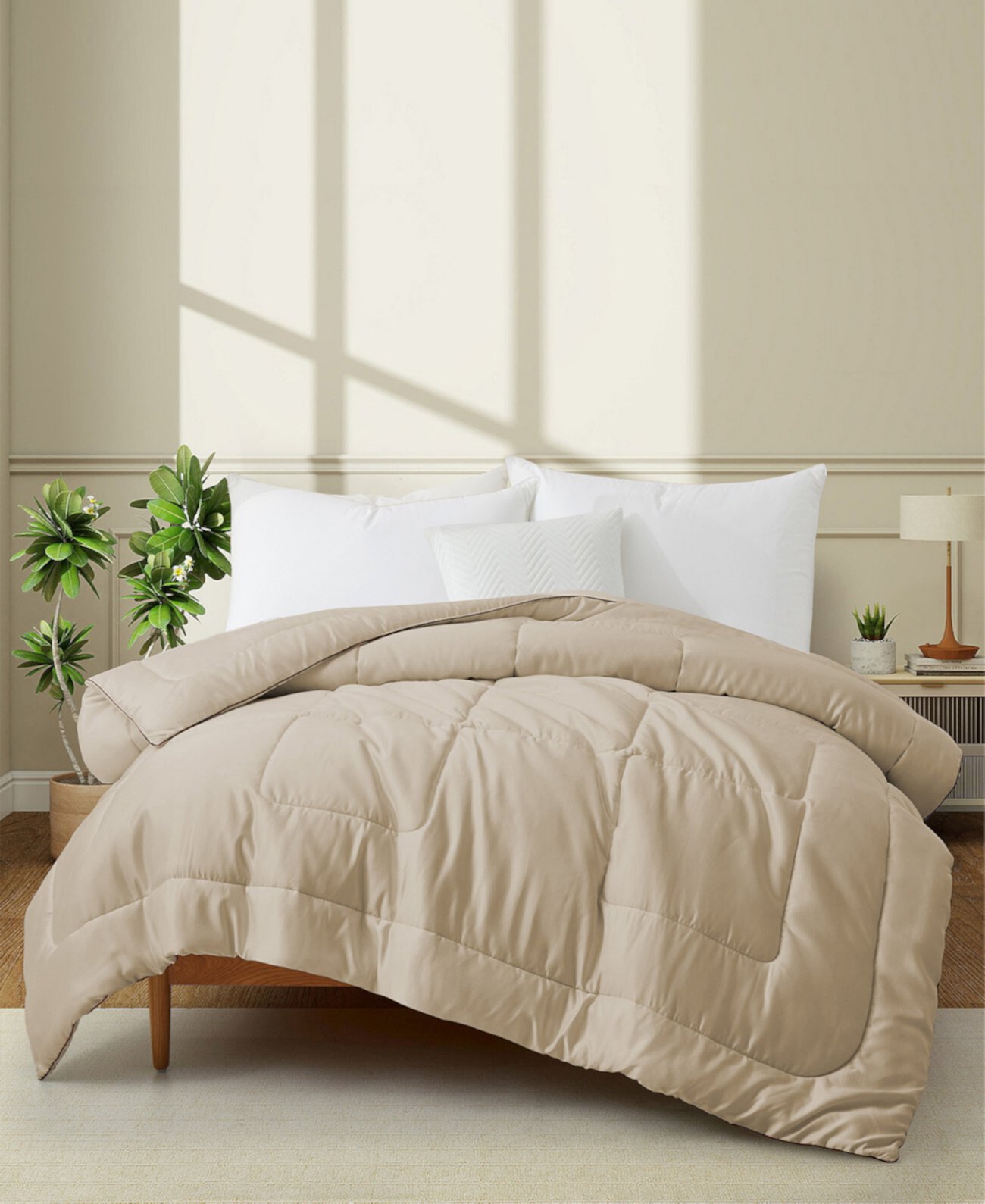 Silky Satin Down Alternative 3 Piece Comforter Set, Twin Unikome