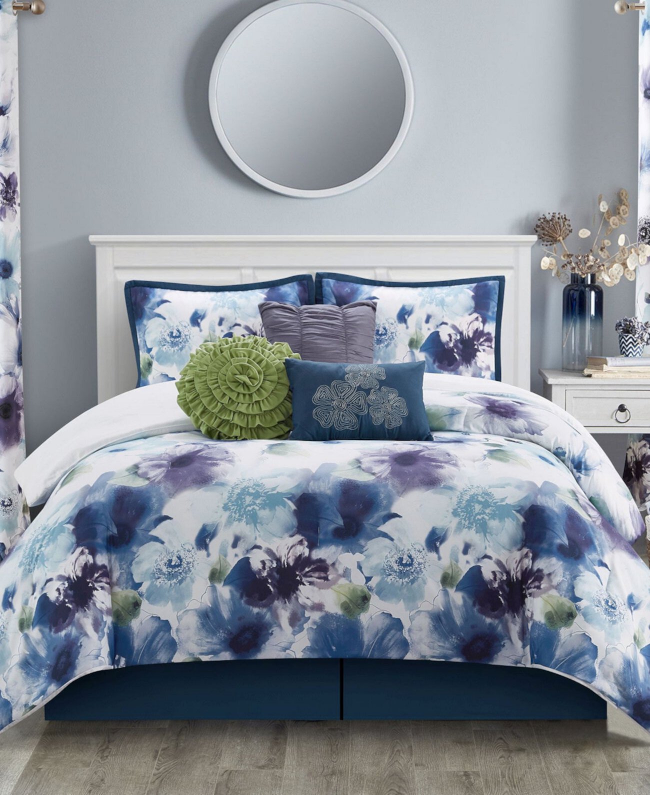 Eyla Floral 9-Pc. Comforter Set, King Stratford Park