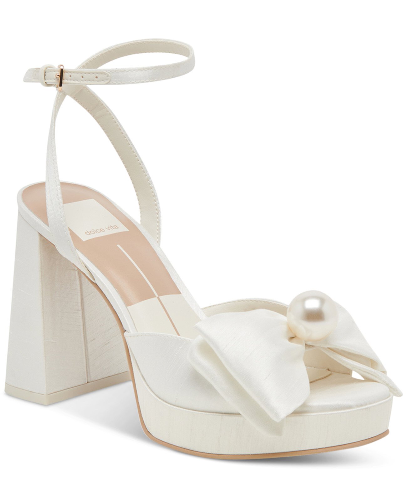 Women's Patton Two-Piece Pearl Bow Satin Heeled Dress Sandals Dolce Vita