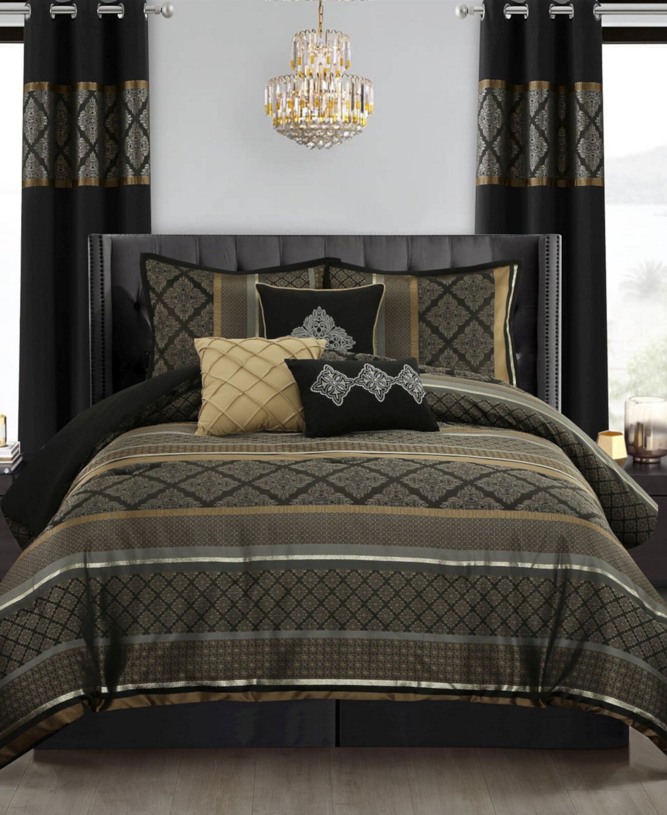 Tefia Geometric 9-Pc. Comforter Set, King Stratford Park