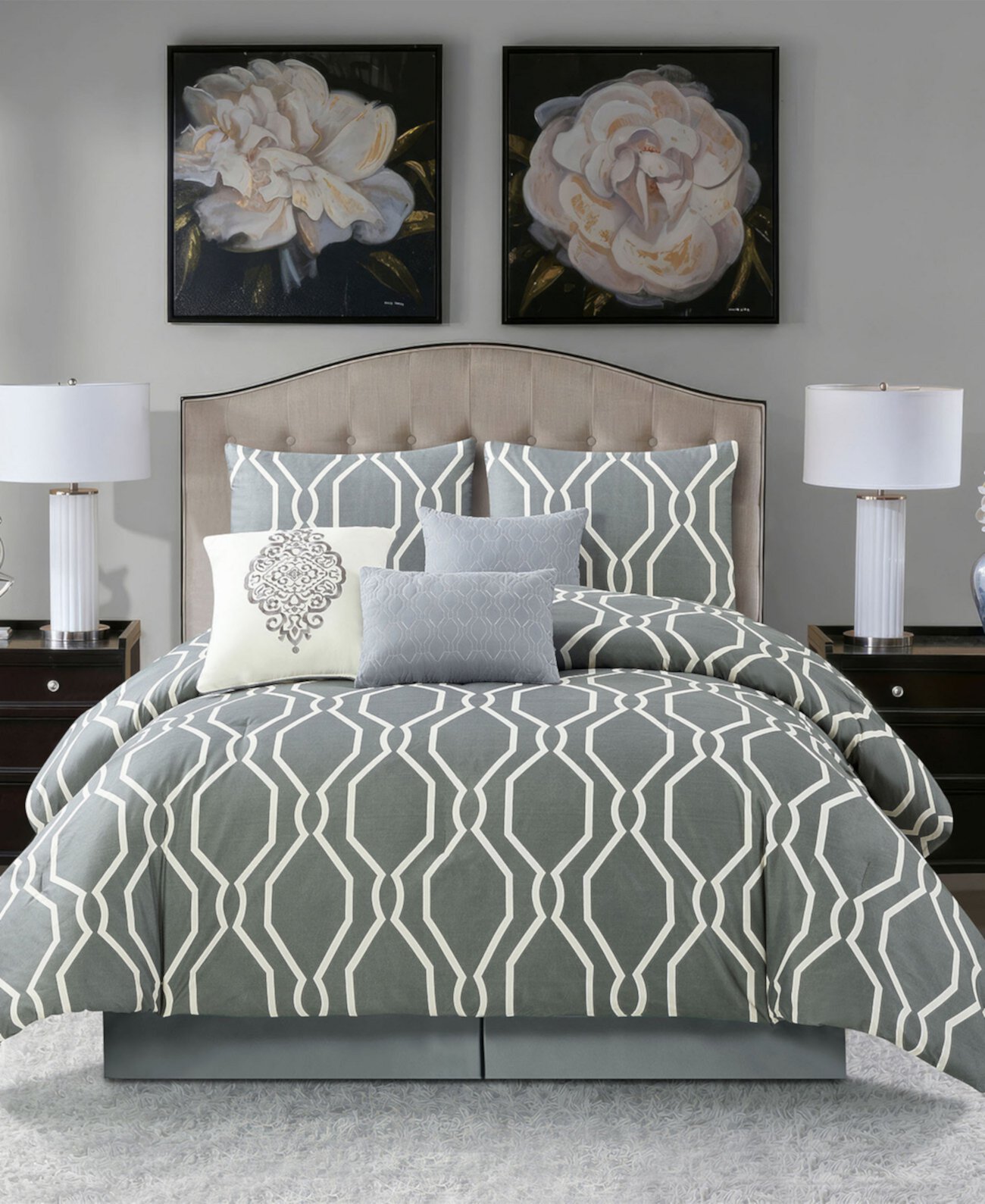 Arlet Geometric 7-Pc. Comforter Set, King Stratford Park