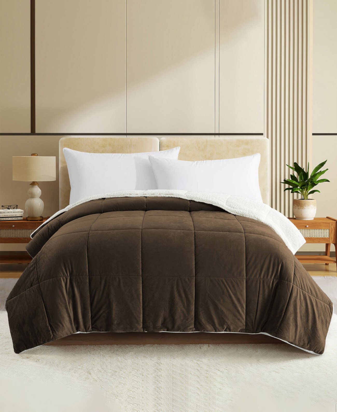 Sherpa Reversible Comforter, Queen Unikome