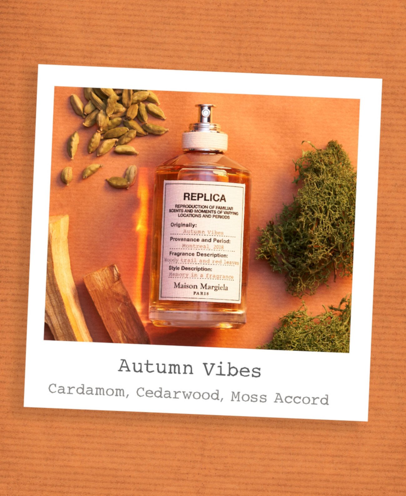 Парфюм REPLICA Autumn Vibes Eau de Toilette, 30 мл, древесный аромат с нотами бальзамического уксуса и кардамона. Maison Margiela