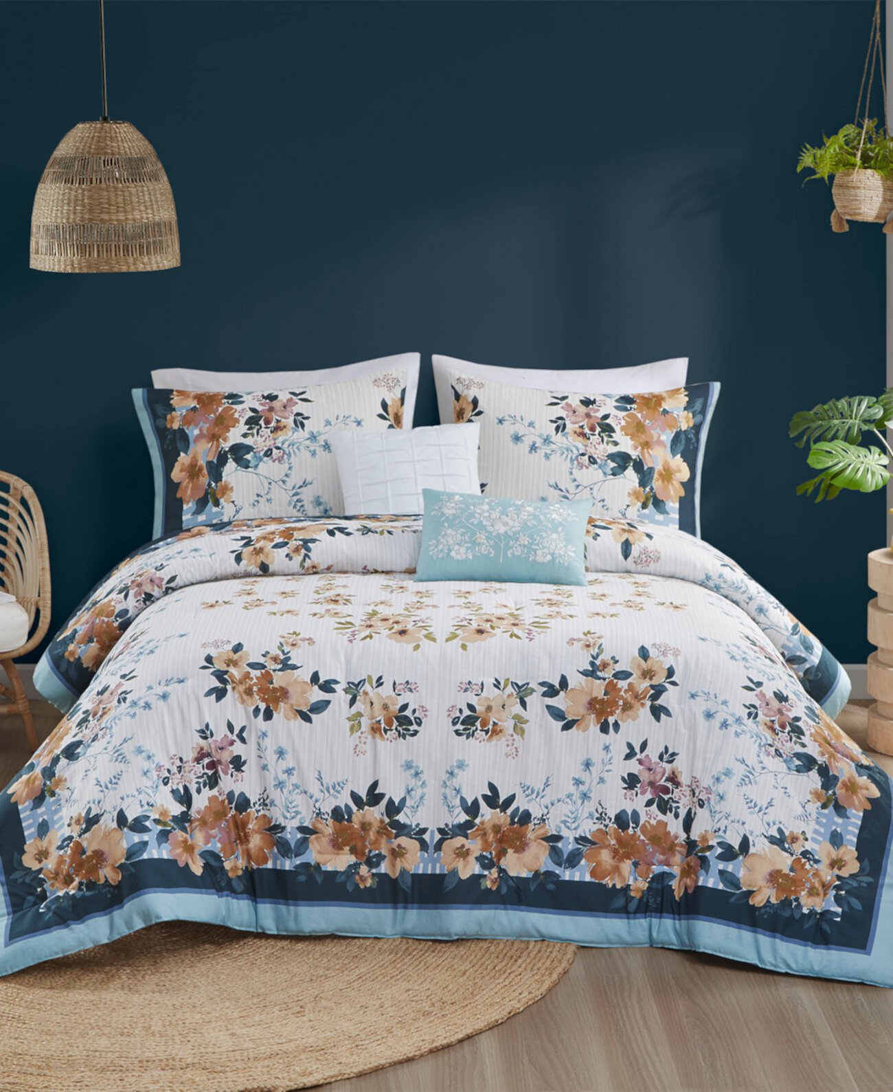 Jules Cotton Floral 5-Pc. Comforter Set, Full/Queen Madison Park