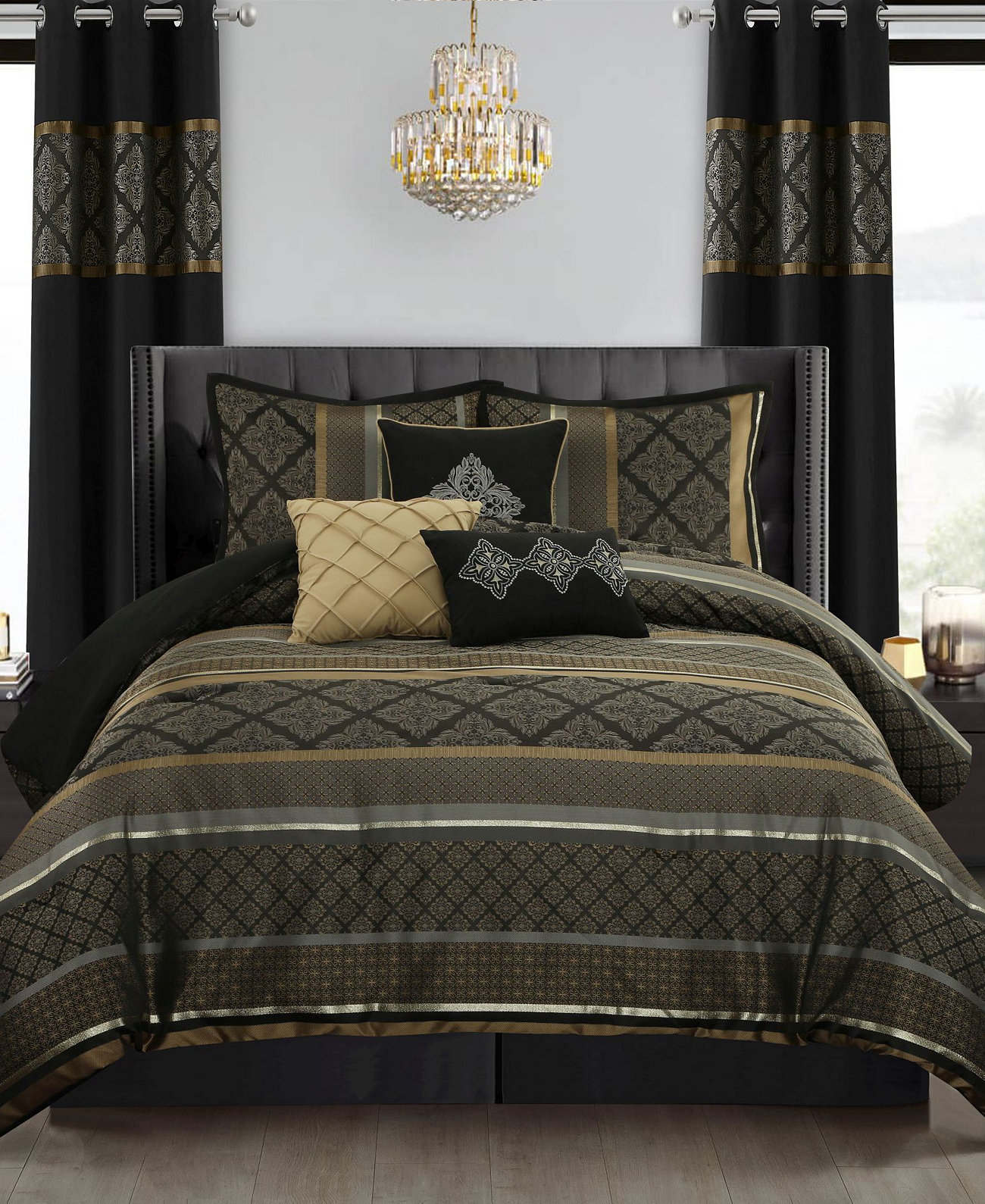 Tefia Geometric 9-Pc. Comforter Set, California King Stratford Park