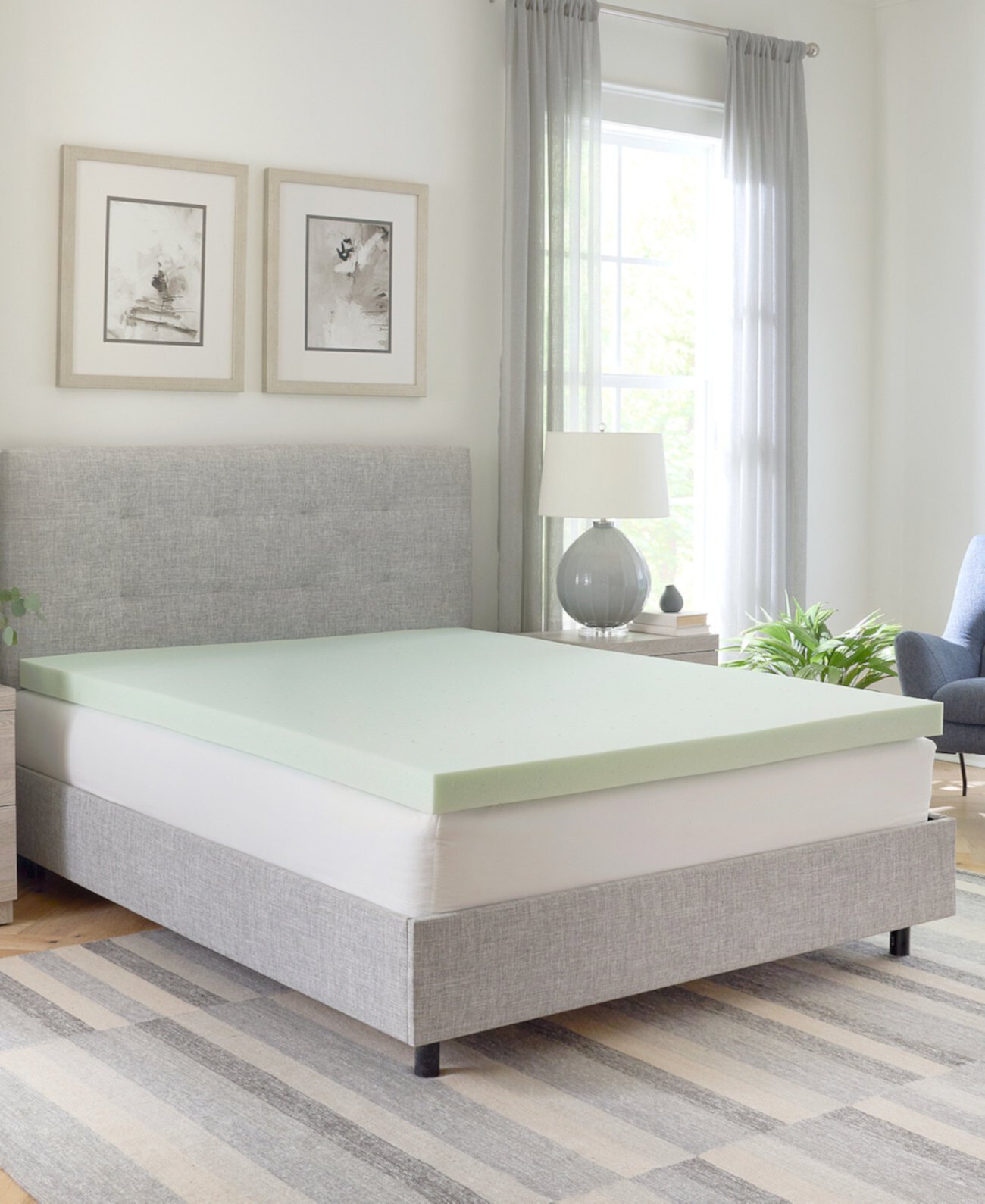 CLOSEOUT! 3" Green Tea Infused Memory Foam Mattress Topper, King ProSleep