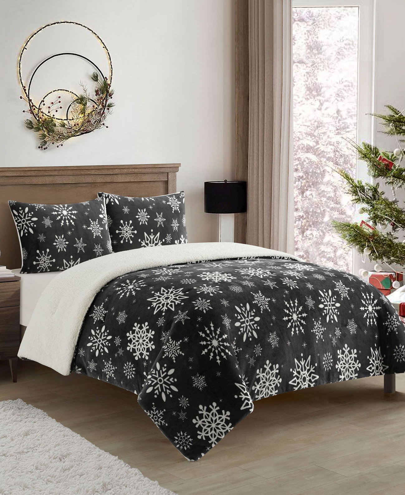 Flakes Sherpa 3-Pc. Comforter Set, King Stratford Park