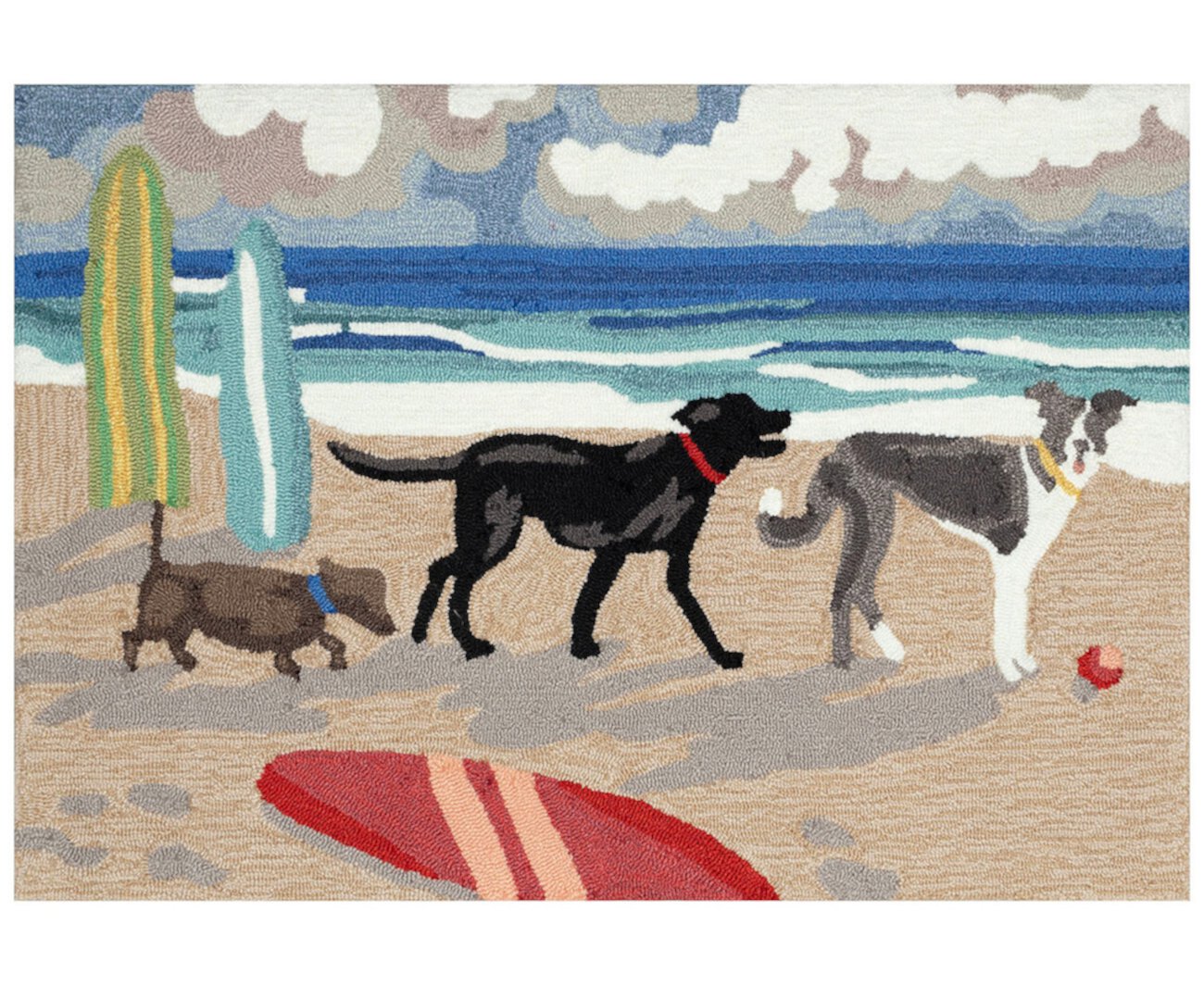 Frontporch Dog Beach 2'6"x4' Area Rug Liora Manne