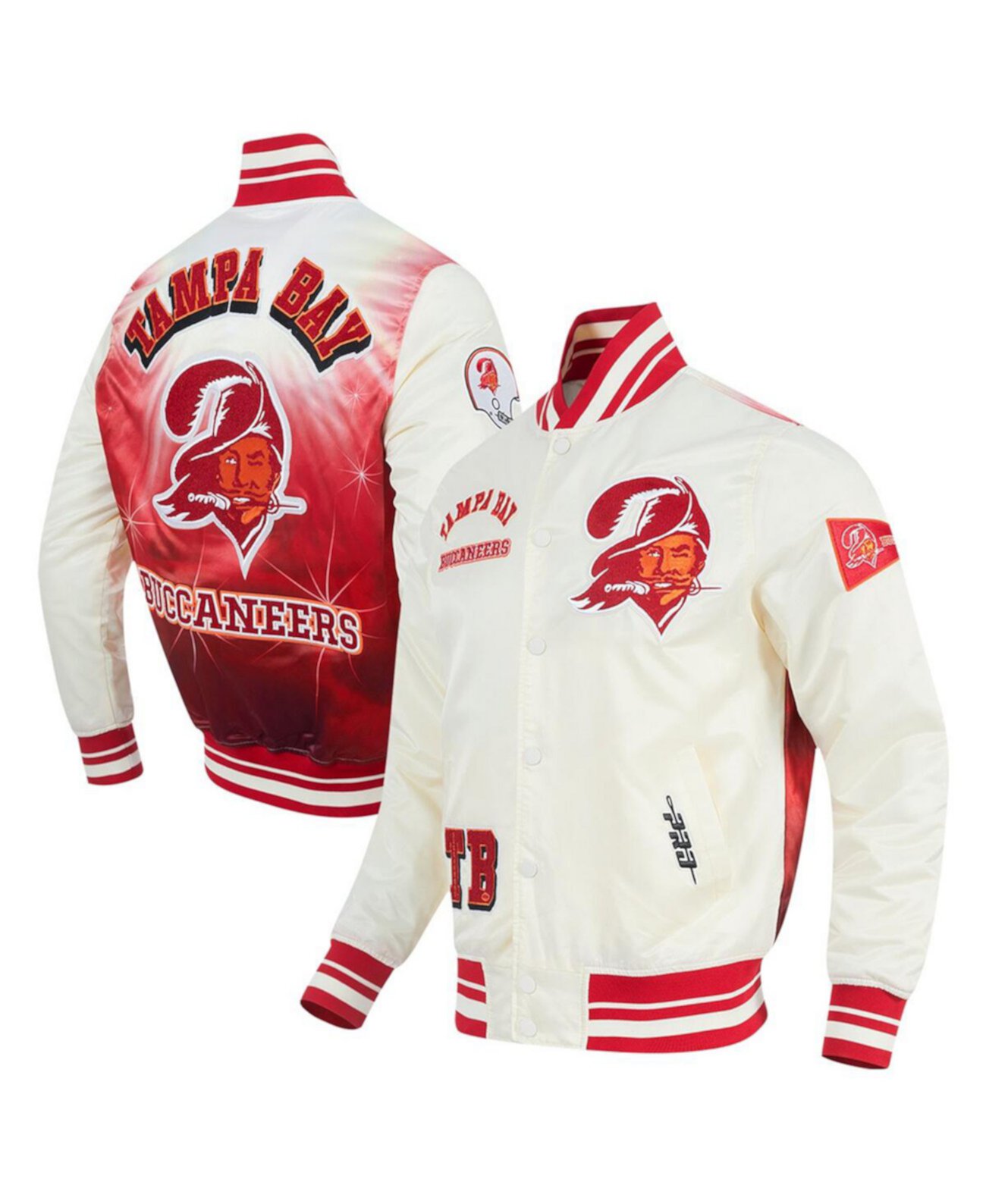 Men's Cream Tampa Bay Buccaneers Sublimated Satin Full-Snap Jacket Pro Standard