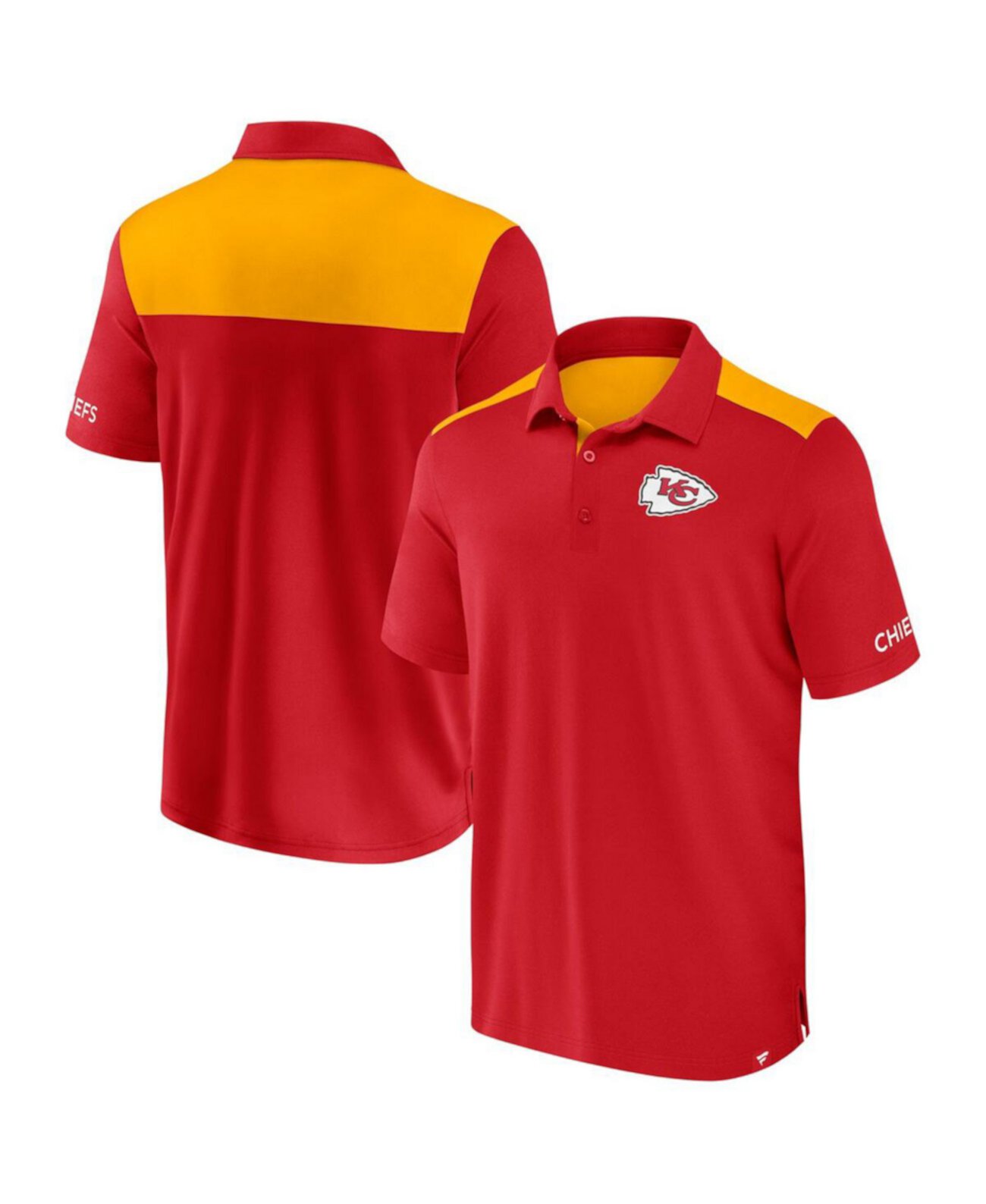 Men's Red/Gold Kansas City Chiefs Colorblock Polo Fanatics