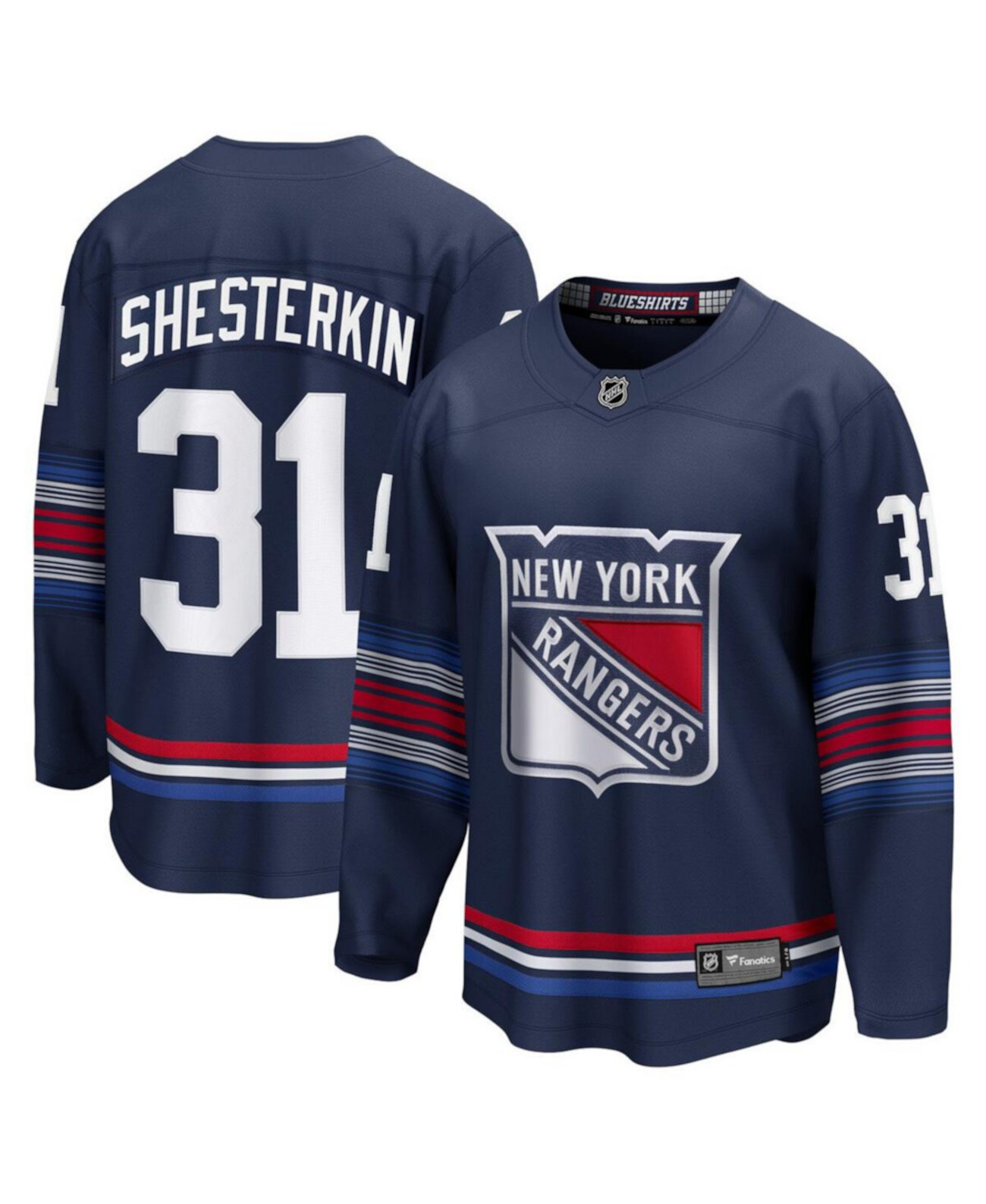 Men's Igor Shesterkin Navy New York Rangers Alternate Premier Breakaway Player Jersey Fanatics