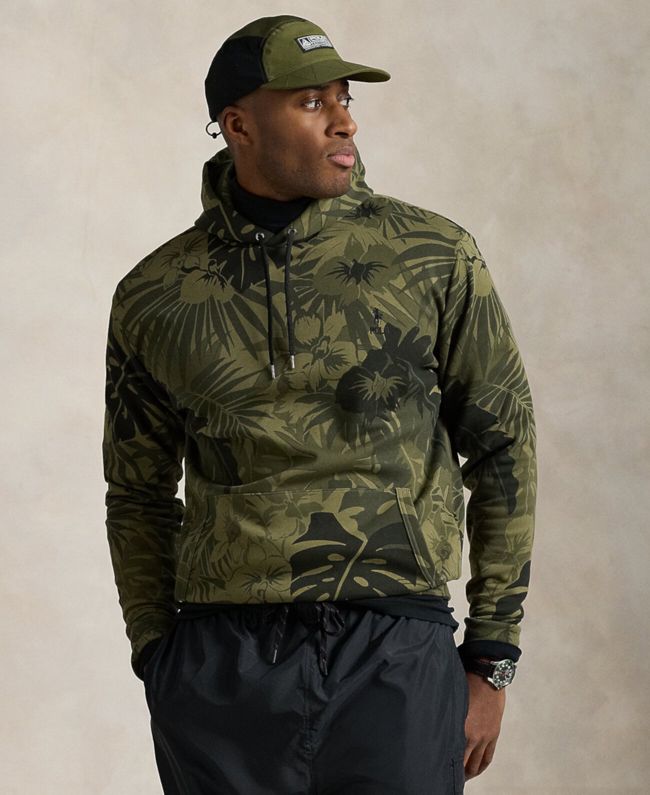 Men's Big & Tall Palm-Camo Double-Knit Hoodie Polo Ralph Lauren