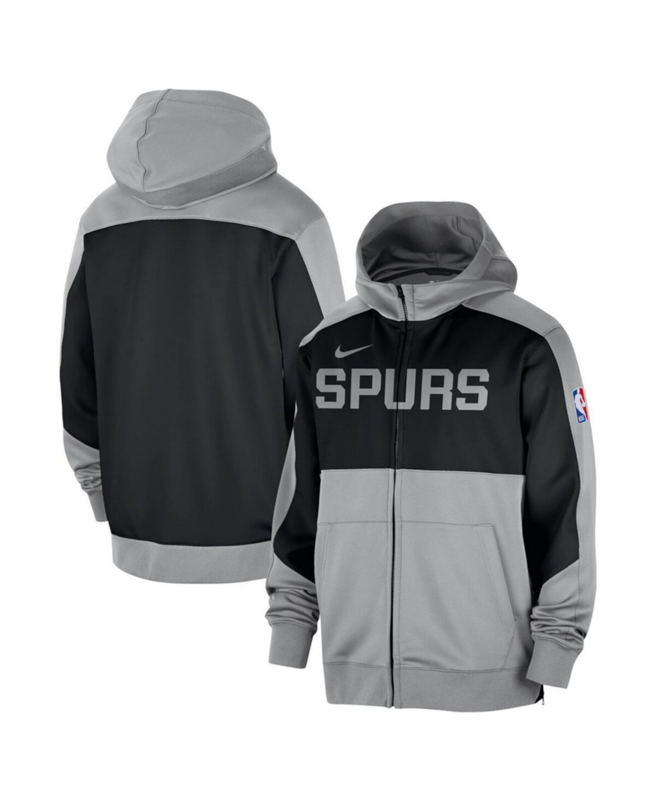 Мужское худи Nike с принтом San Antonio Spurs, технологией Dri-FIT и карманами на молнии Nike