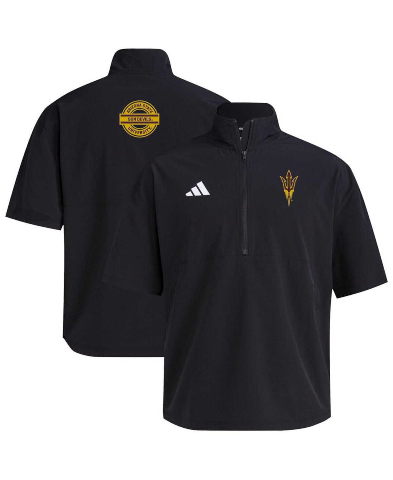 Men's Black Arizona State Sun Devils 2024 Half-Zip Short Sleeve Training Jacket Adidas