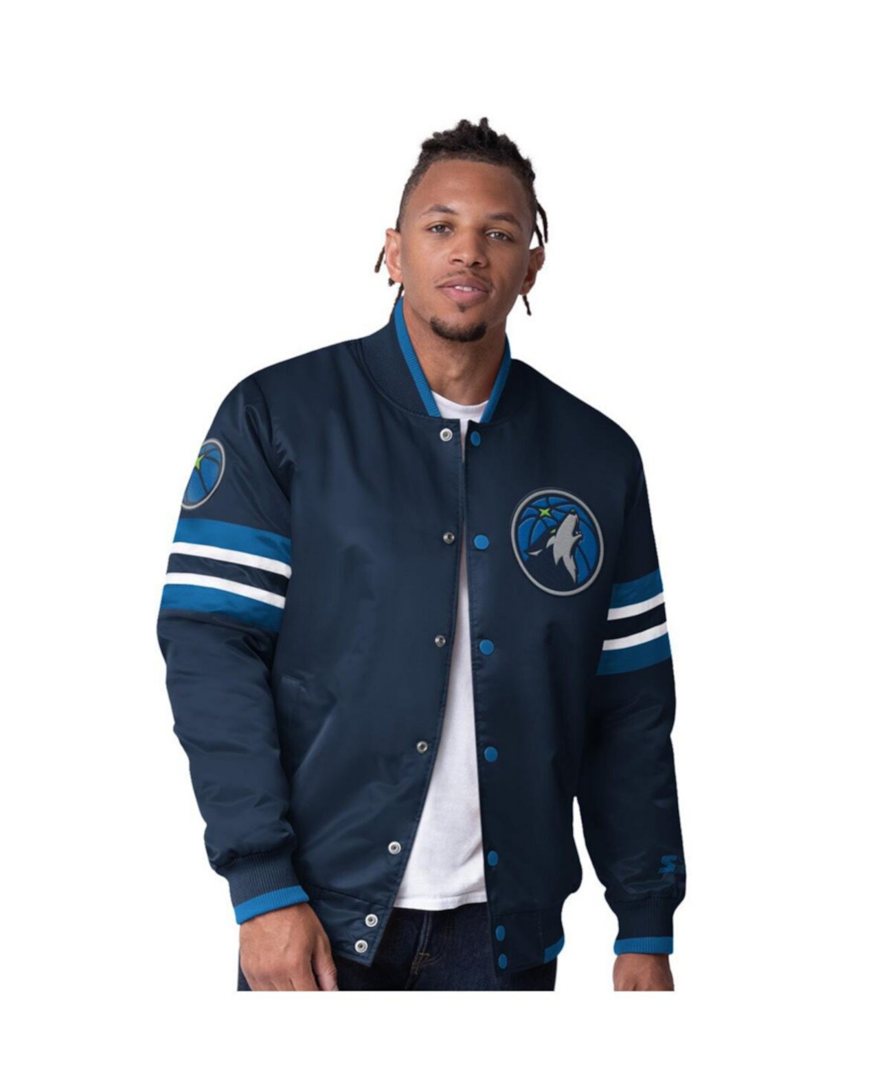 Мужская ветровка Minnesota Timberwolves Scout Varsity Satin с полной застежкой, средний вес Starter