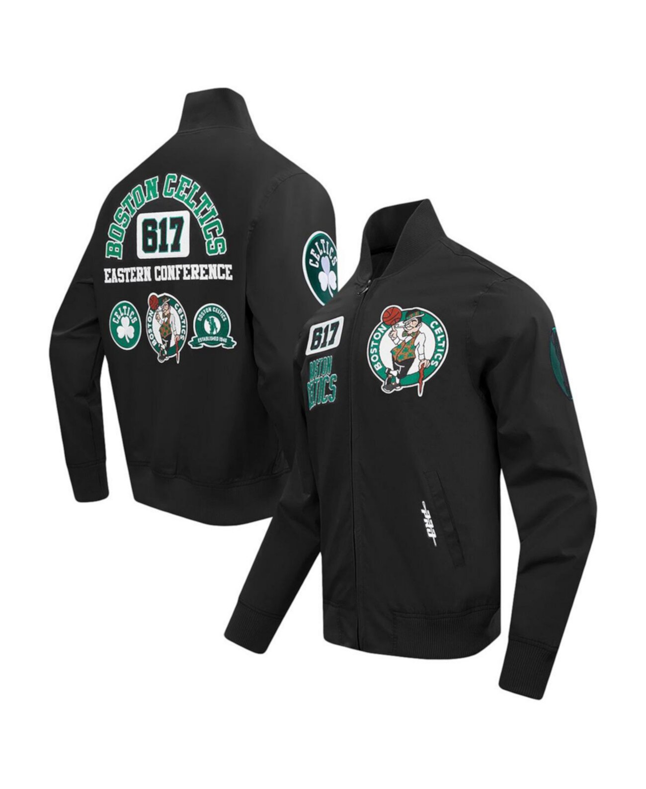 Men's Black Boston Celtics Area Code Twill Full-Zip Jacket Pro Standard