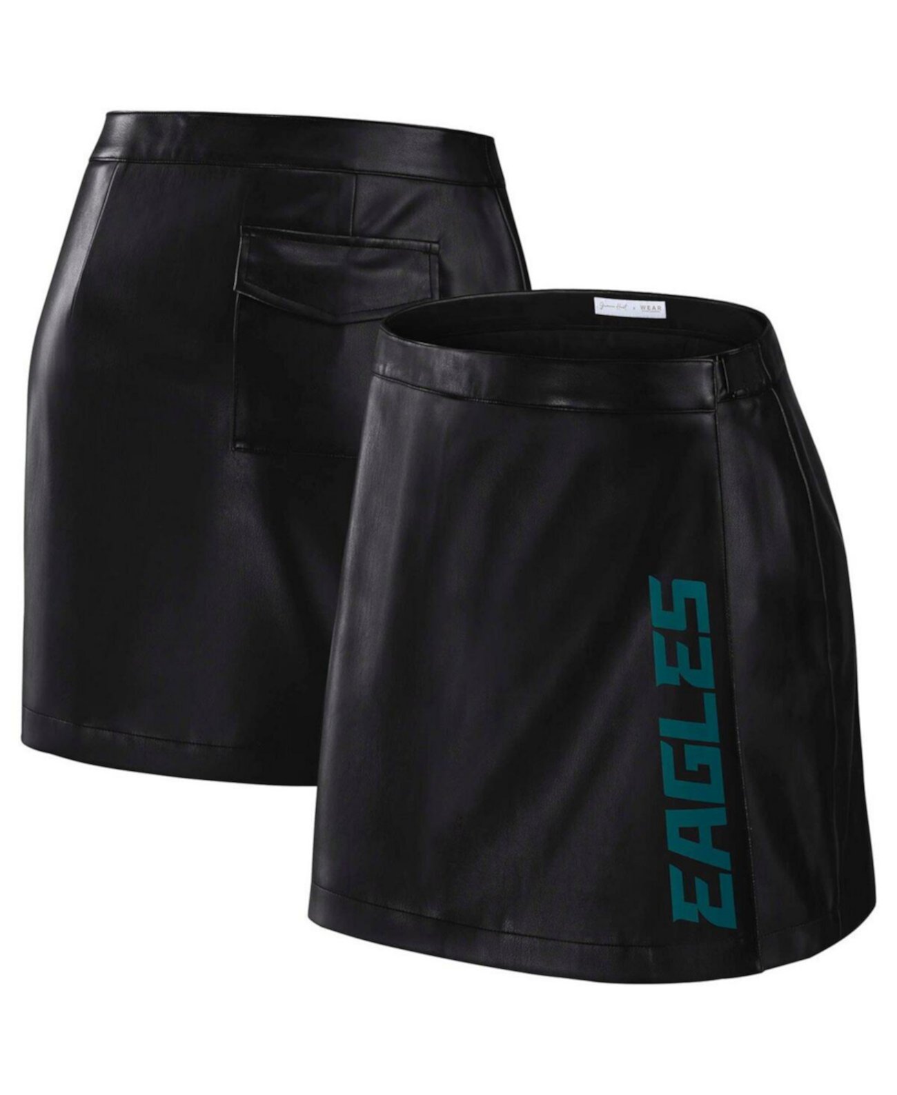 x Gracie Hunt Women's Black Philadelphia Eagles Wrap Skirt WEAR by Erin Andrews