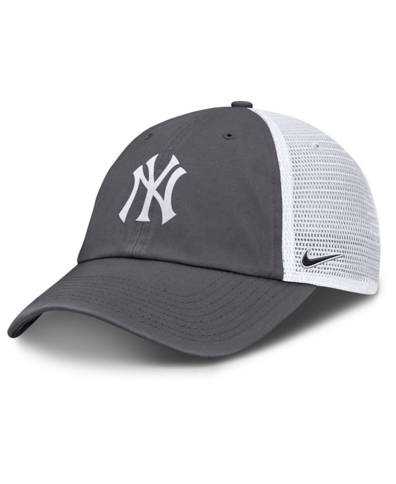 Серая кепка с логотипом New York Yankees, регулируемая, 100% хлопок, 6 панелей Nike