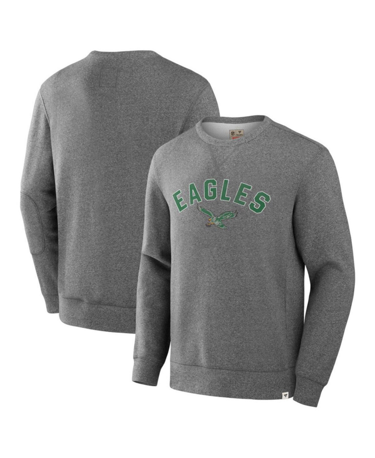 Men's Heather Gray Philadelphia Eagles Loop Terry Pullover Sweatshirt Fanatics