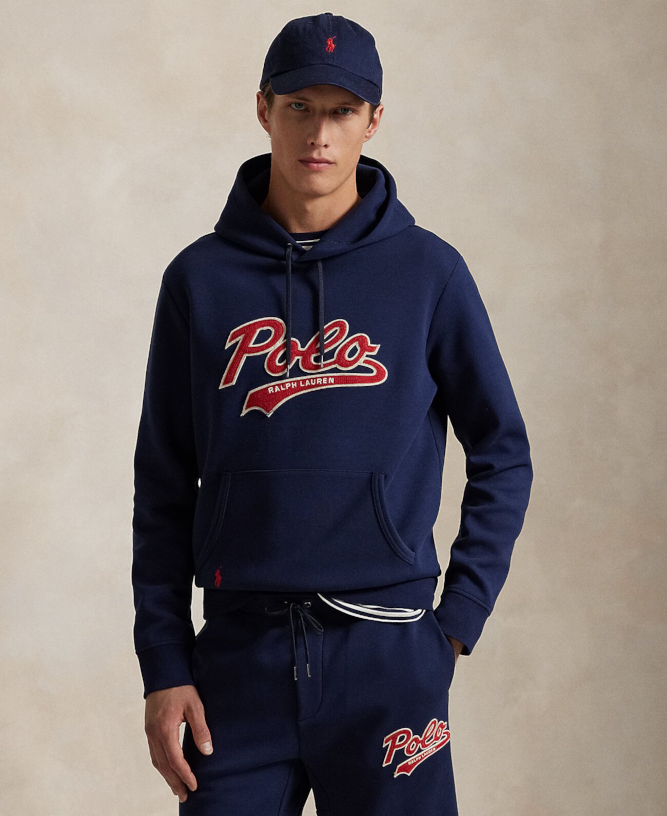 Men's Logo Double-Knit Hoodie Polo Ralph Lauren