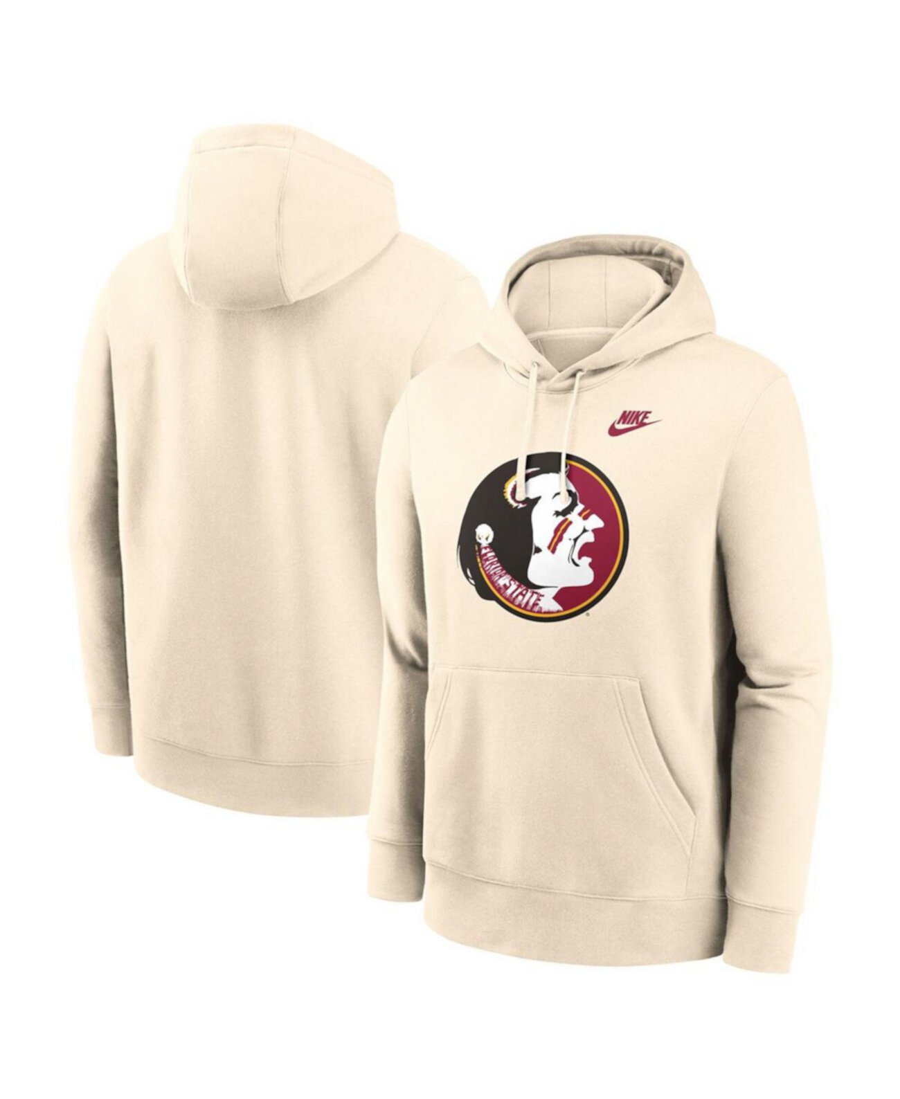 Men's Cream Florida State Seminoles Vault Logo Pullover Hoodie Nike