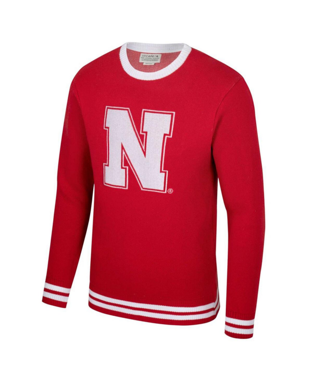 Men's and Women's Scarlet Nebraska Huskers Renew Knit Vintage Pullover Sweater Uscape Apparel