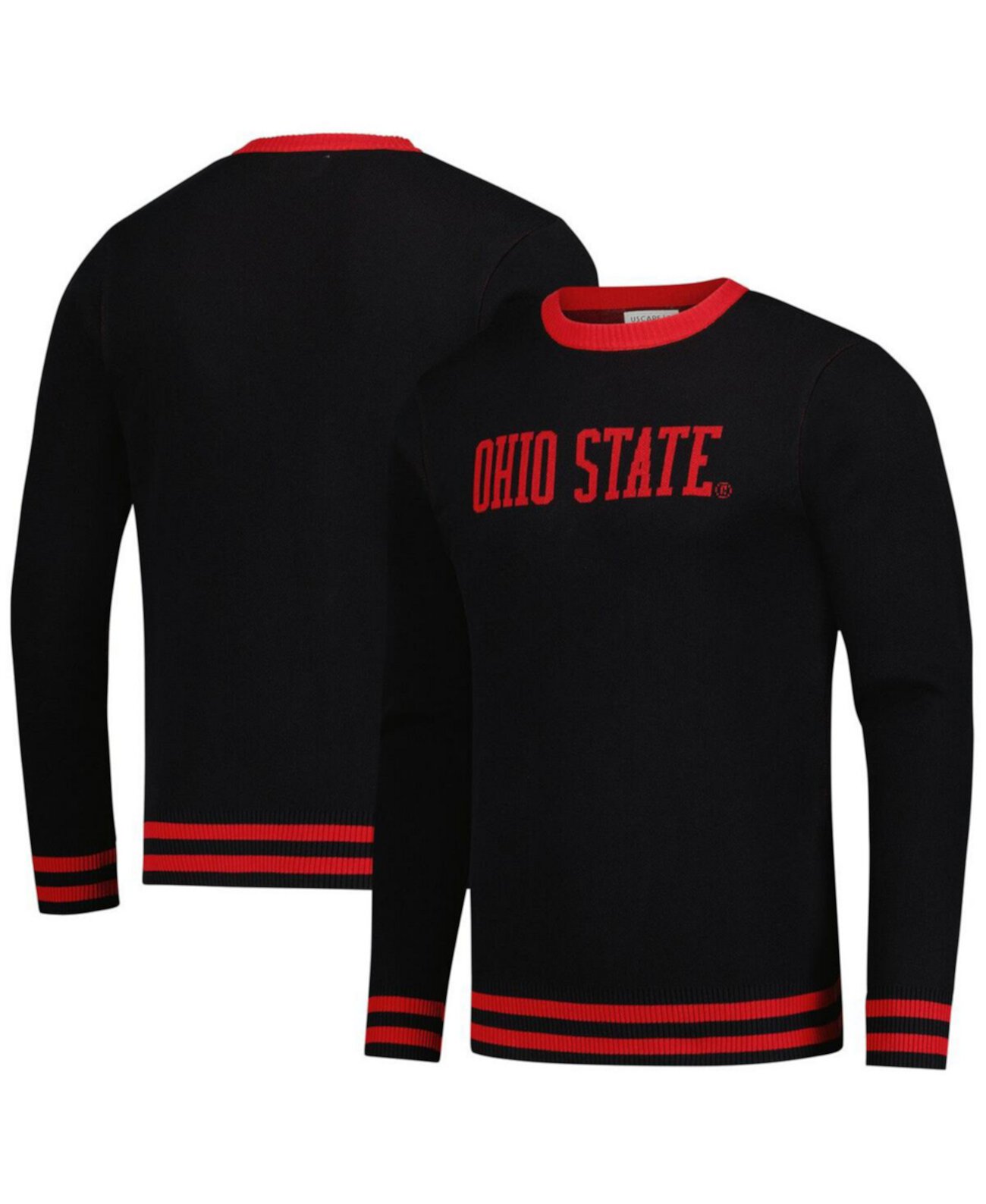 Men's and Women's Black Ohio State Buckeyes Renew Knit Vintage Pullover Sweater Uscape Apparel