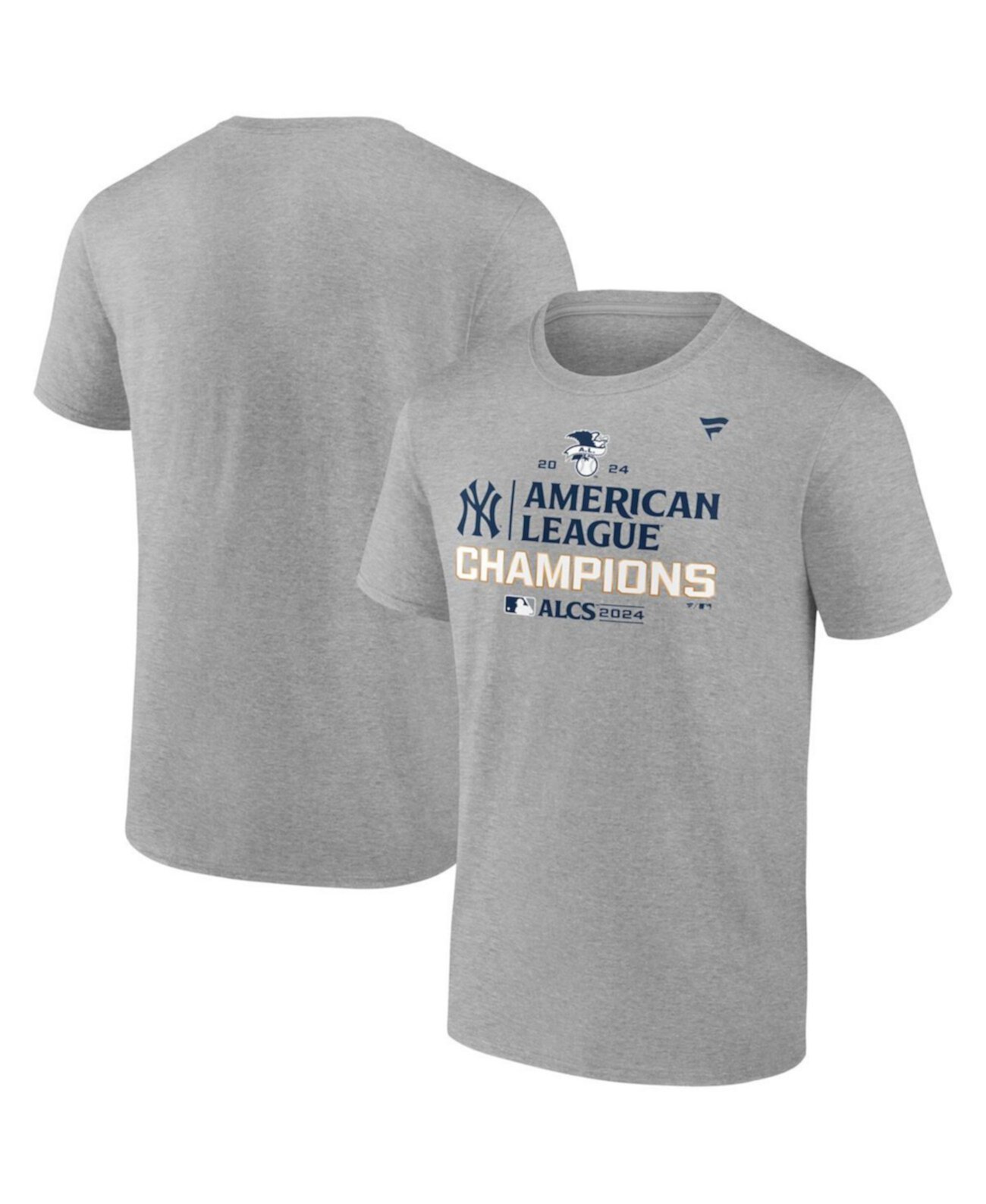 Men's Heather Gray New York Yankees 2024 American League Champions Locker Room Big Tall T-shirt Fanatics