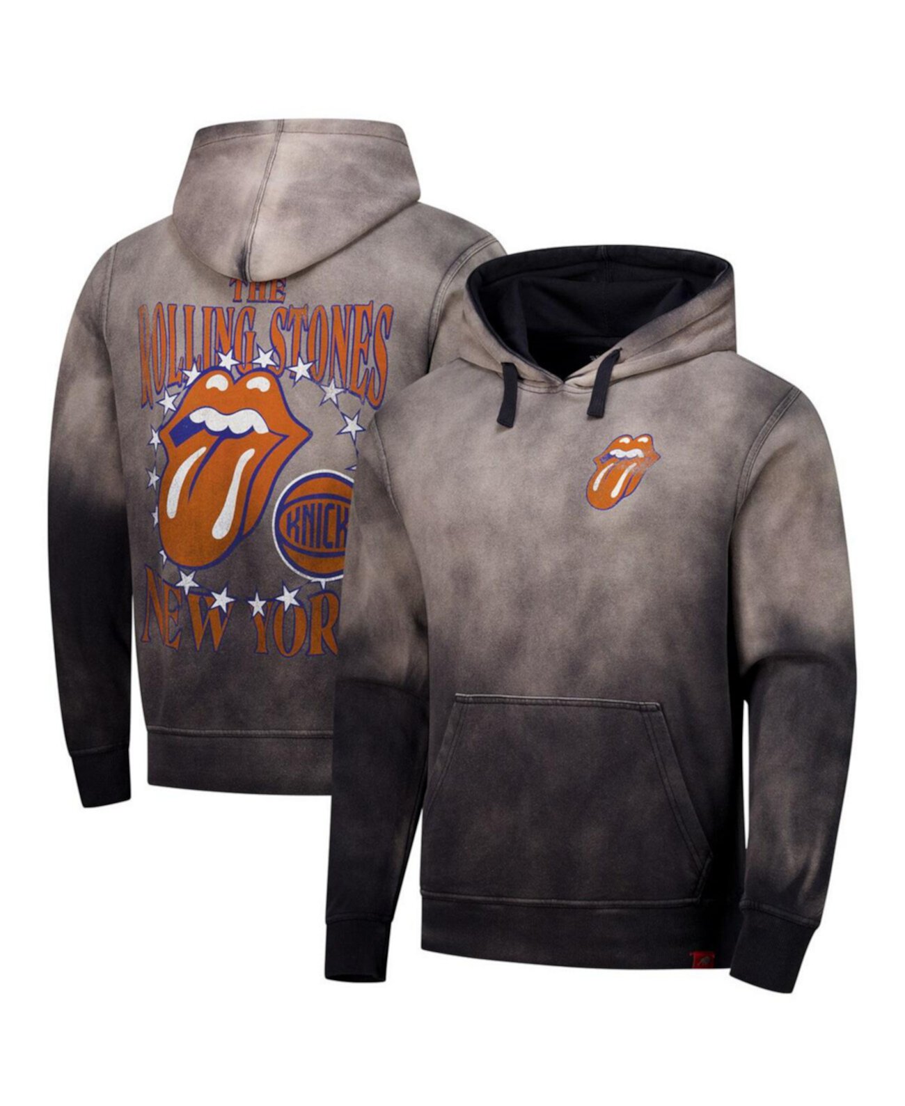 Серый худи Rolling Stones x New York Knicks с капюшоном из мягкого хлопка, 100% хлопок, унисекс Sportiqe