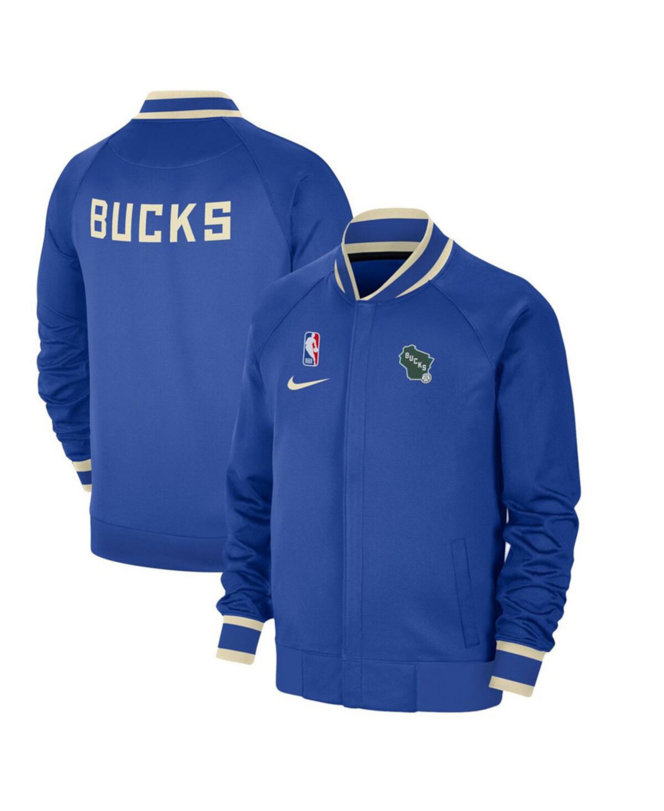 Мужская куртка с полным зипом Nike Milwaukee Bucks 2024/25 City Edition с технологией Dri-FIT Nike