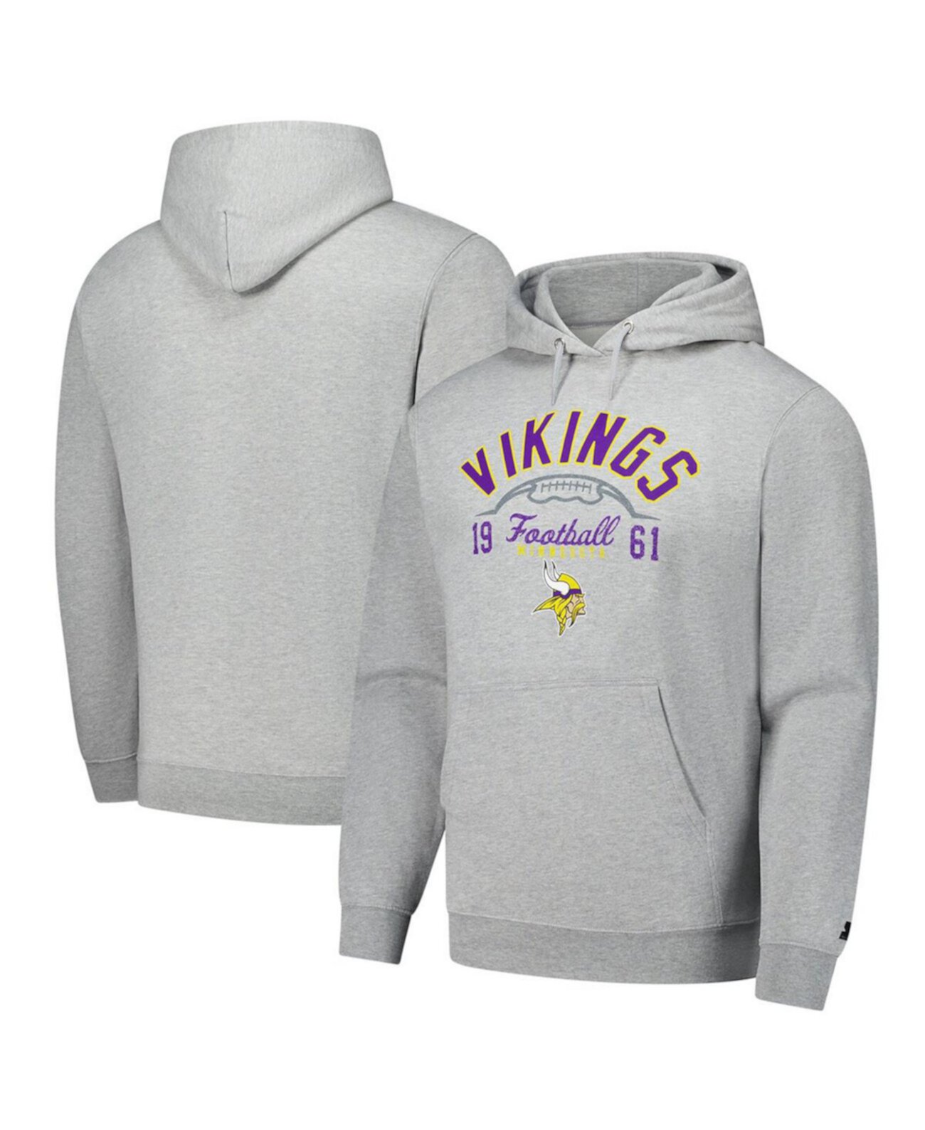 Men's Heather Gray Minnesota Vikings Pullover Hoodie Starter