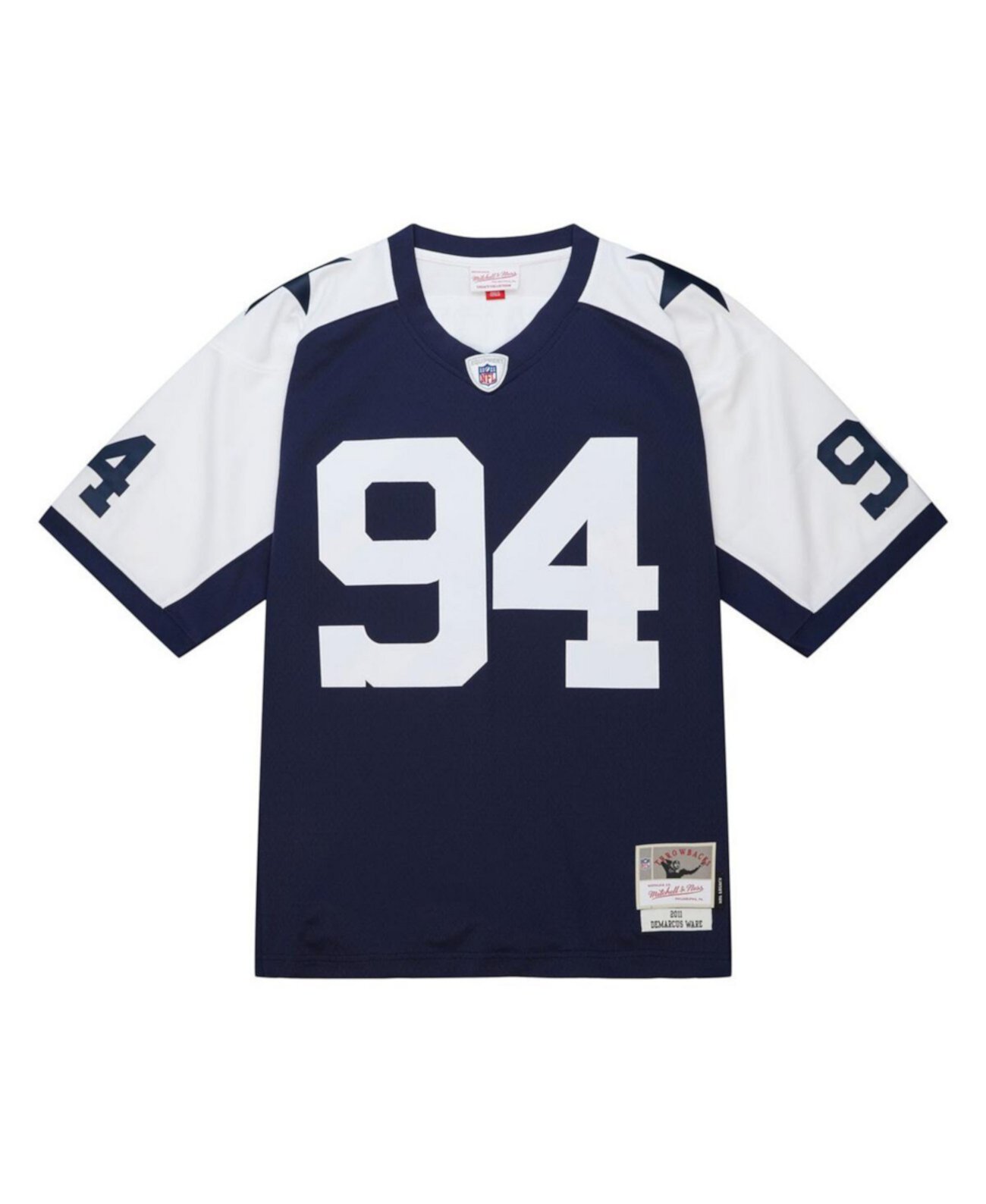 Men's DeMarcus Ware Navy/White Dallas Cowboys 2011 Alternate Legacy Replica Jersey Mitchell & Ness