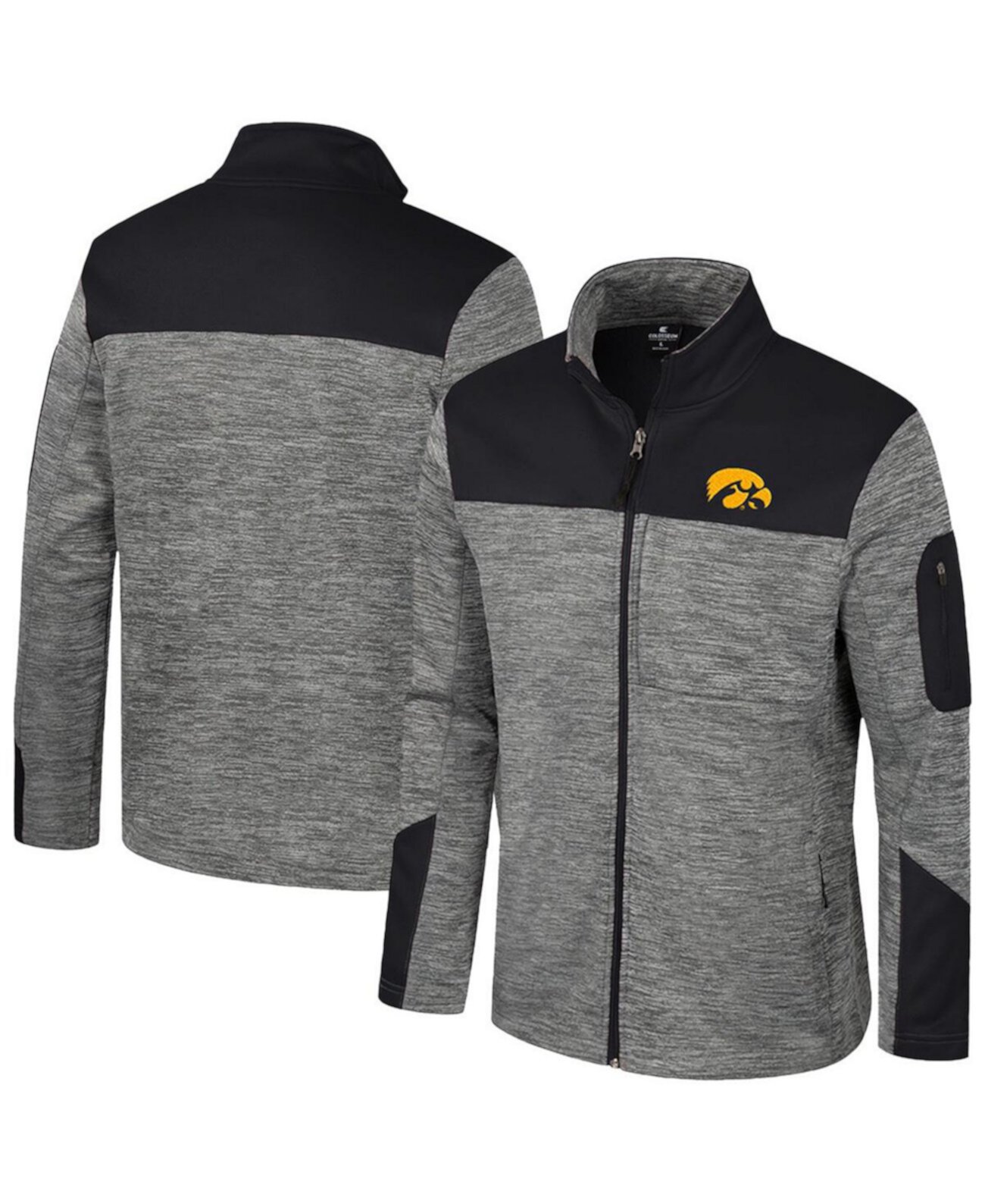 Men's Gray/Black Iowa Hawkeyes Guard Full-Zip Jacket Colosseum