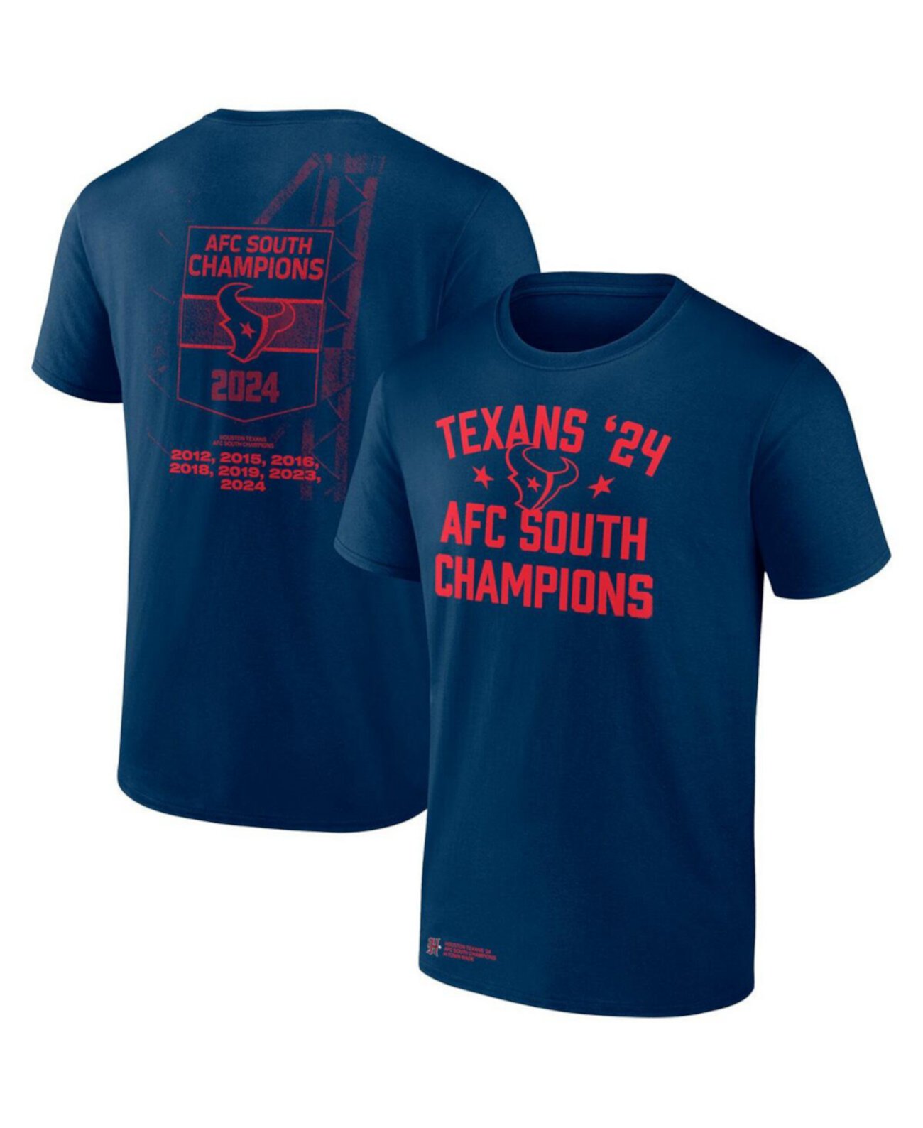 Men's Navy Houston Texans 2024 AFC South Division Champions T-Shirt Fanatics