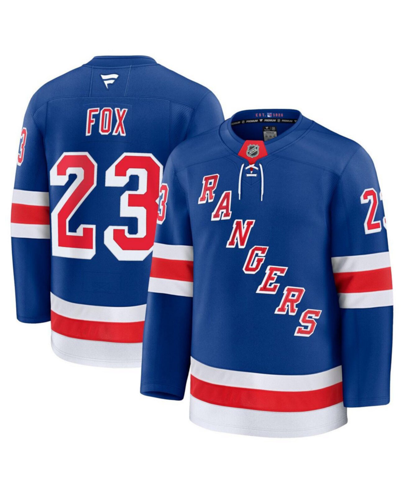 Men's Adam Fox Blue New York Rangers Home Premium Jersey Fanatics