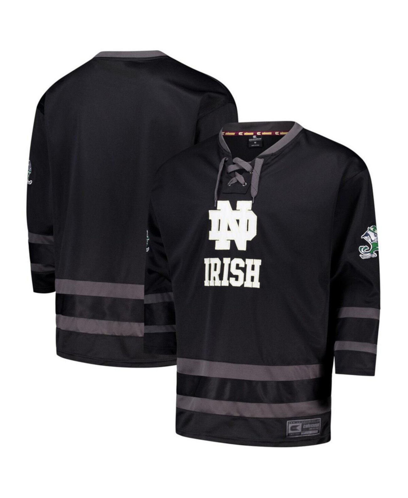 Men's Black Notre Dame Fighting Irish On The Ice Hockey Jersey Colosseum