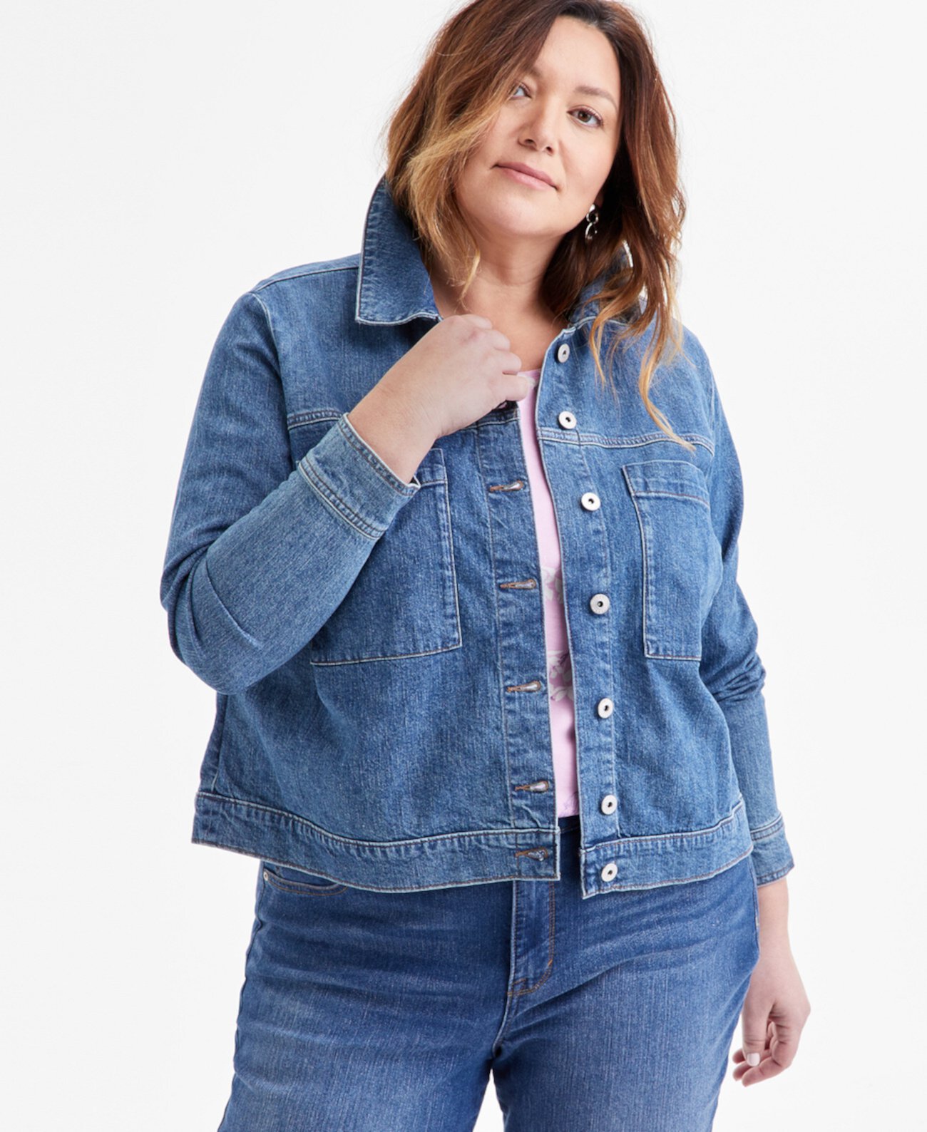 Plus Size Denim Jacket, Exclusively at Macy's Style & Co