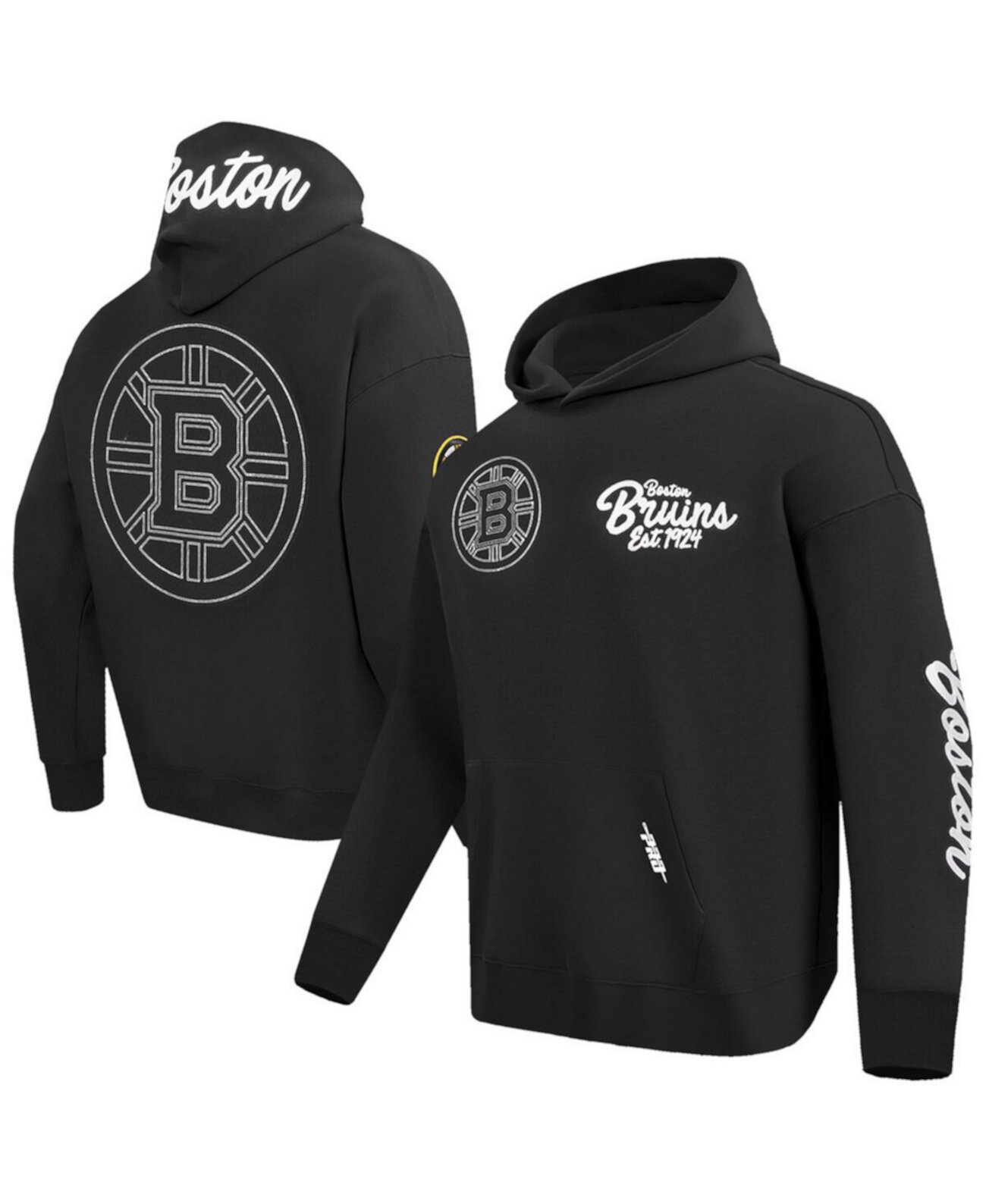 Men's Black Boston Bruins Paint the City Pullover Hoodie Pro Standard