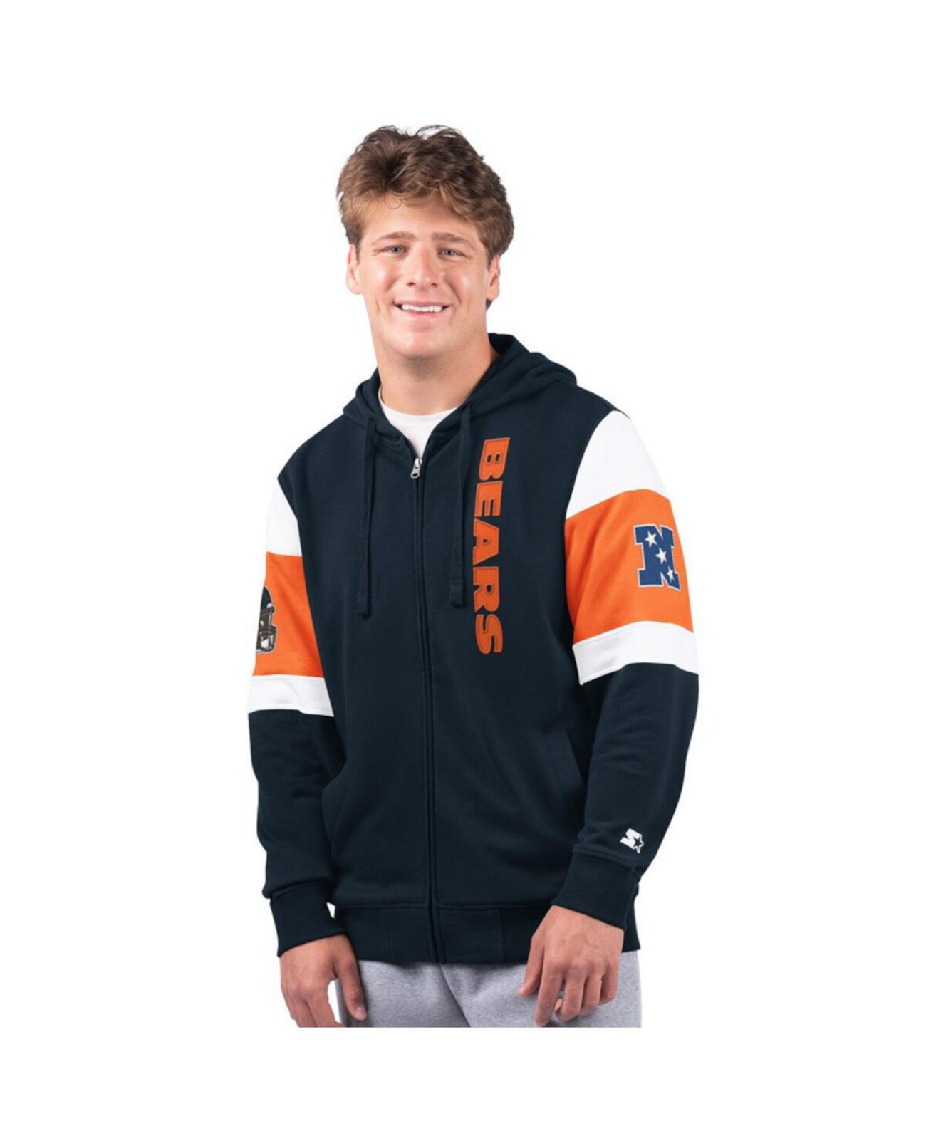 Men's Navy Chicago Bears Extreme Full-Zip Hoodie Starter