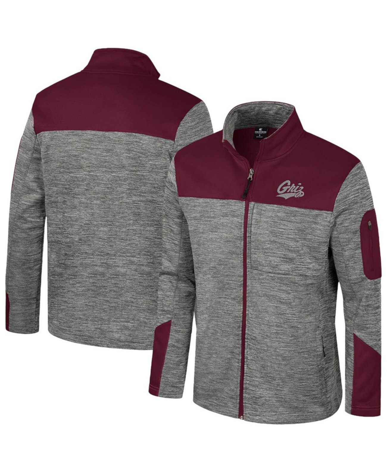 Men's Gray/Maroon Montana Grizzlies Guard Full-Zip Jacket Colosseum