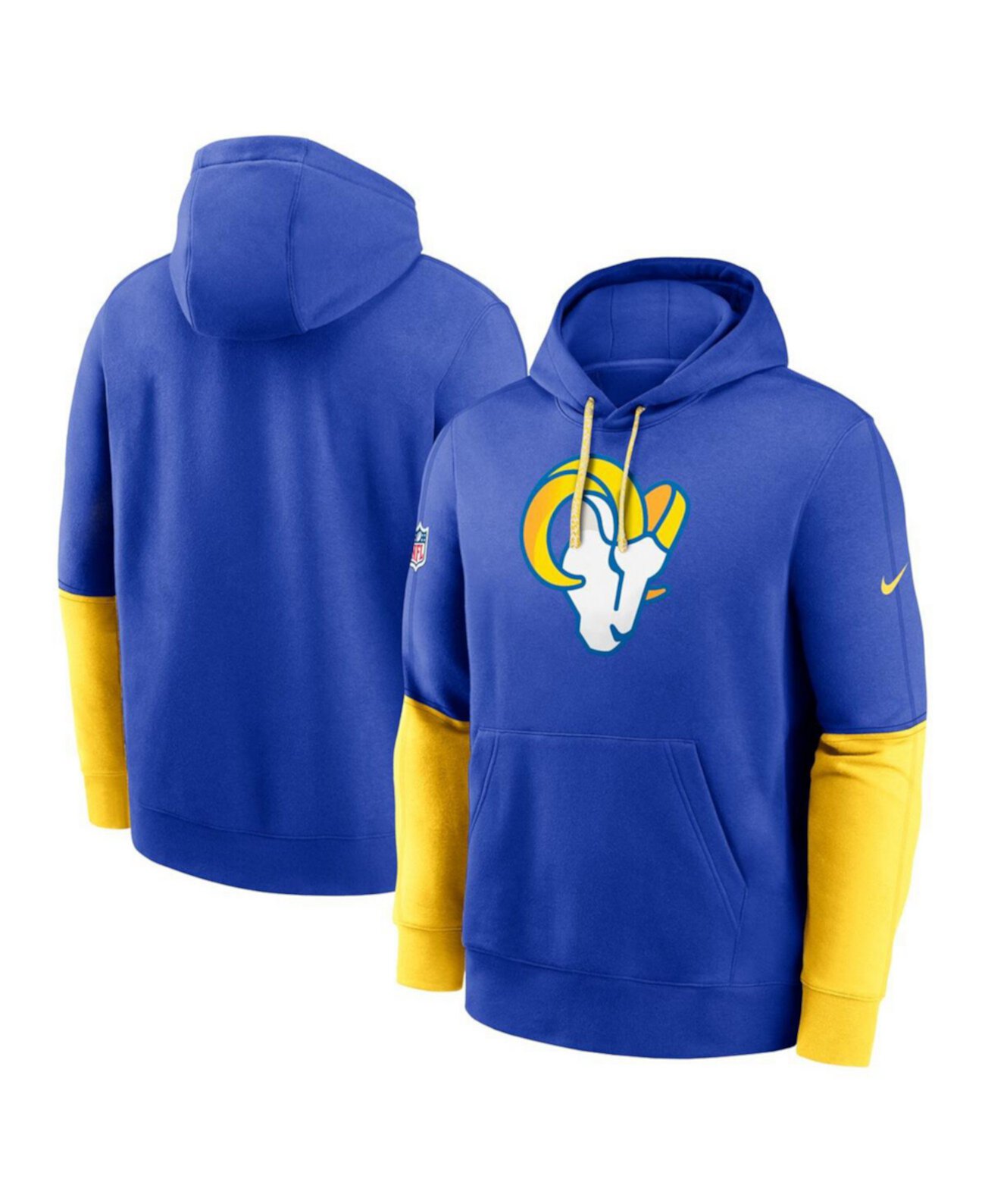 Men's Royal Los Angeles Rams 2024 Sideline Club Pullover Hoodie Nike