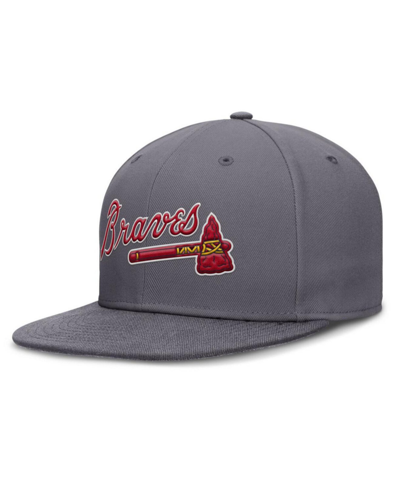 Мужская серая кепка Atlanta Braves с технологией Dri-FIT, повышенной короной и увлажняющим материалом, 100% полиэстер Nike