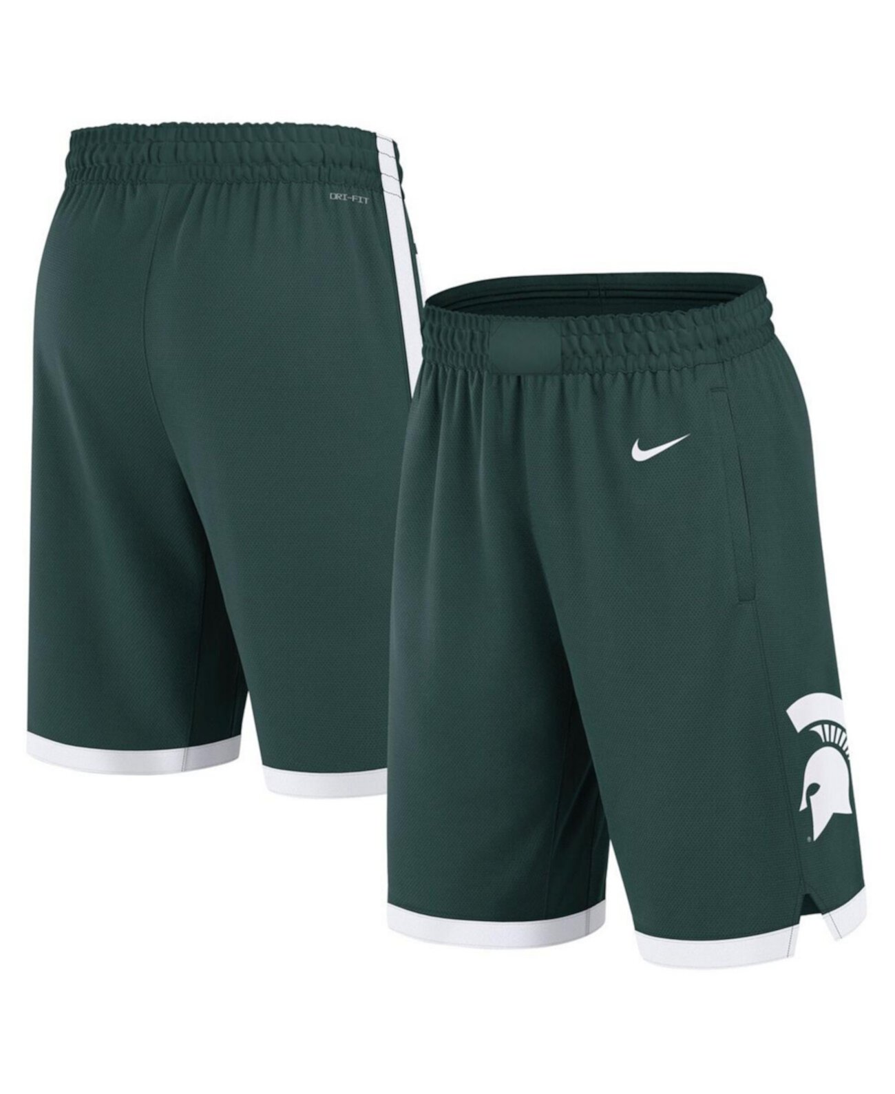 Men's Green Michigan State Spartans Road Replica Performance Basketball Shorts Nike