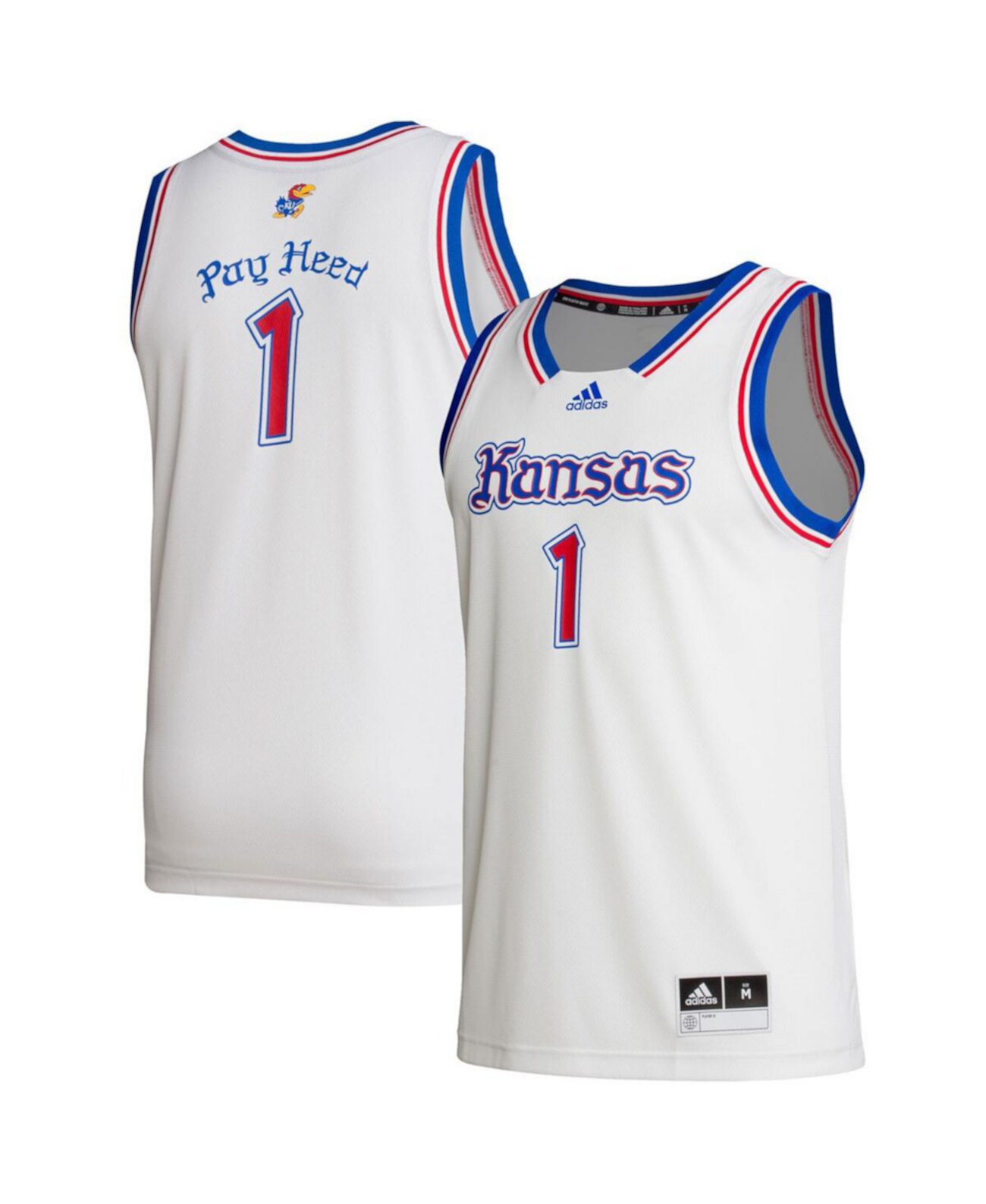 Men's 1 White Kansas Jayhawks Alternate Swingman Jersey Adidas