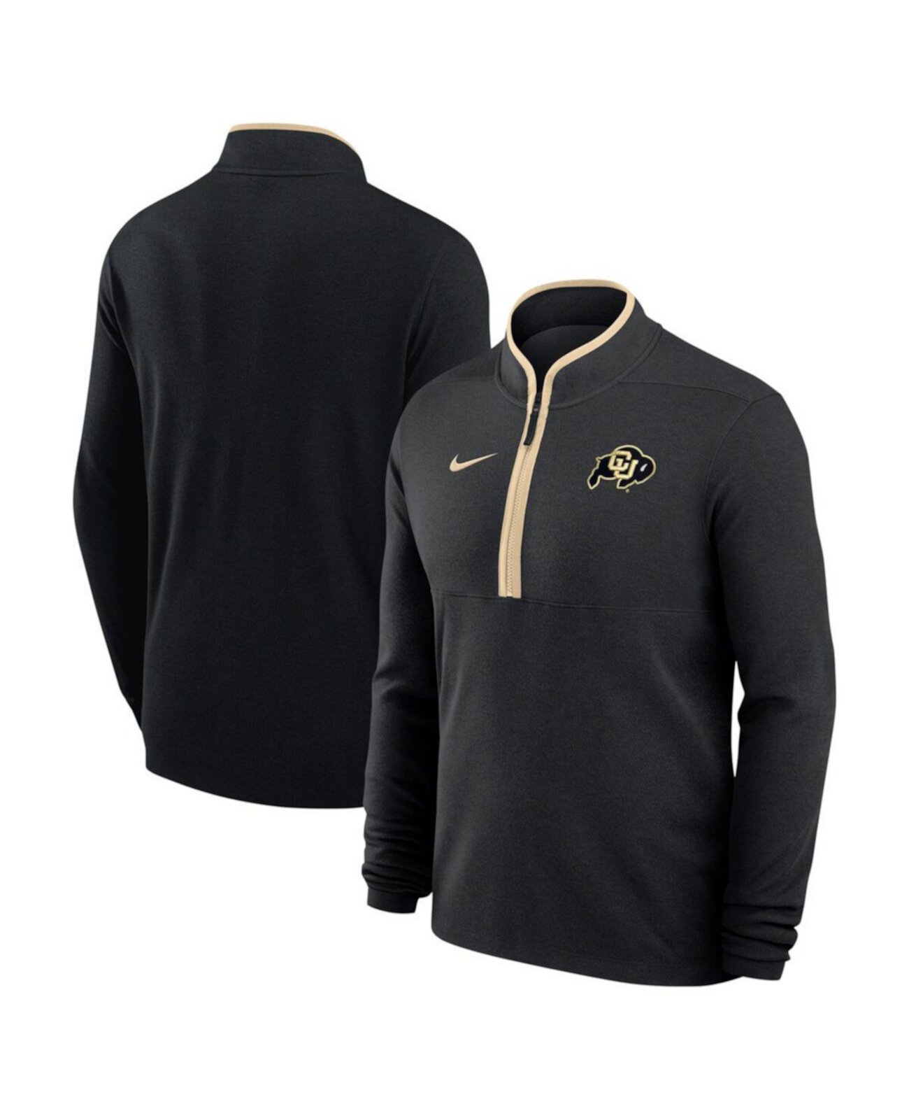 Men's Black Colorado Buffaloes Coaches Courtside Basketball Victory Performance Quarter-Zip Top Nike